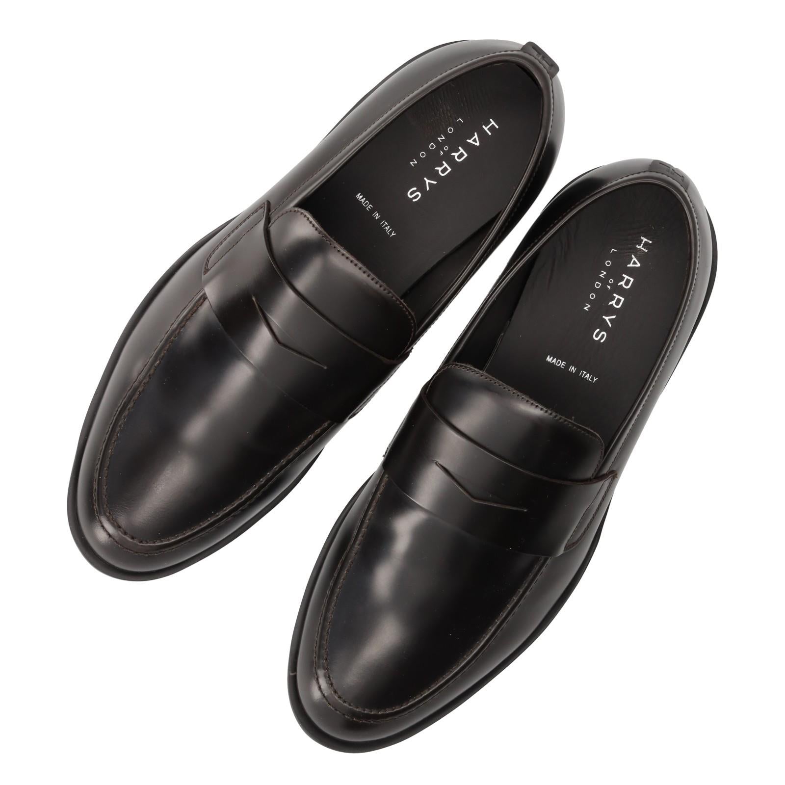 Harrys Of London Capital City Calf Leather Loafer Dark Brown-MALFORD OF LONDON SAVILE ROW MENSWEAR OUTLET