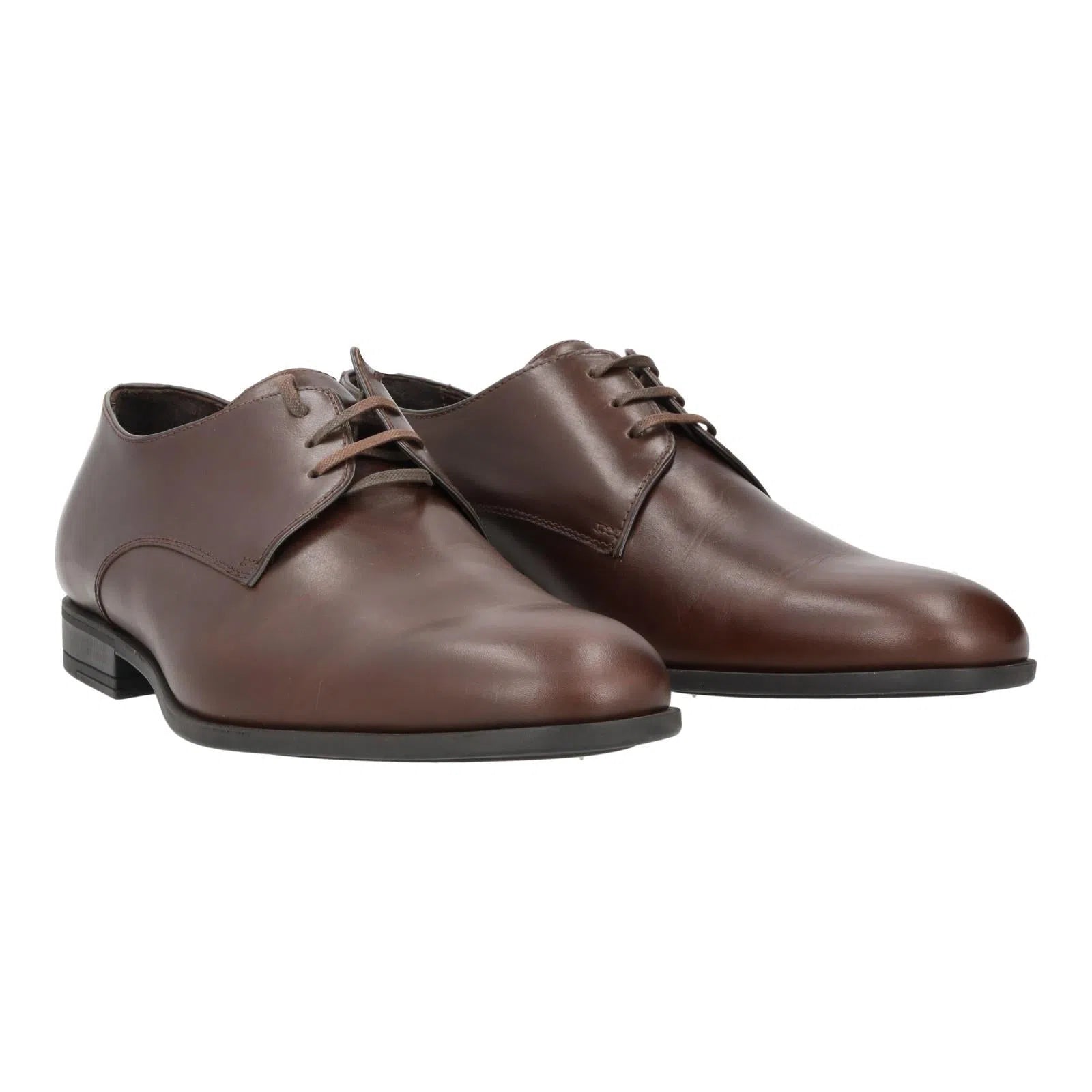 Harrys Of London Christopher R Polished Leather Derby Shoe Dark Brown-MALFORD OF LONDON SAVILE ROW MENSWEAR OUTLET