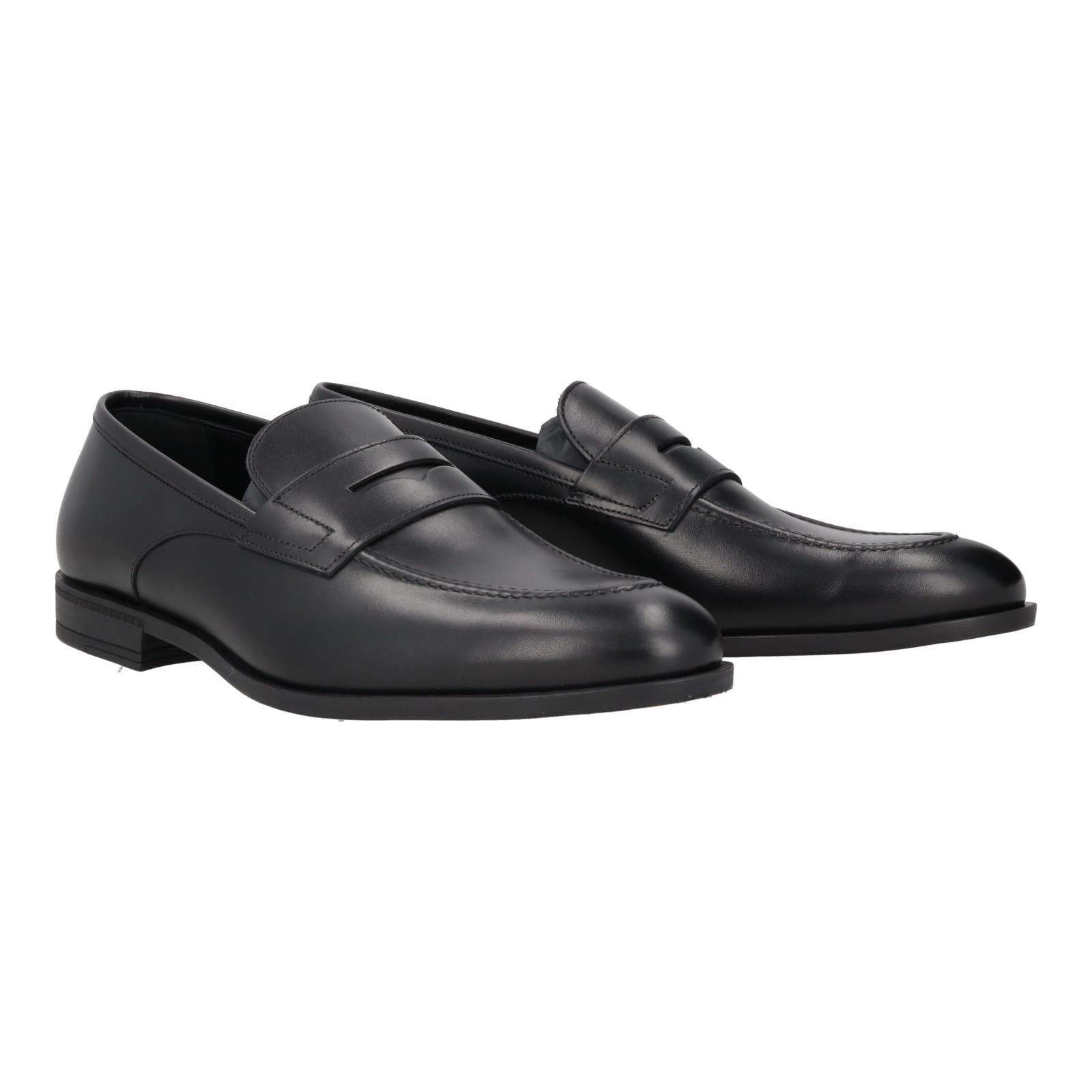 Harrys Of London Clive F Polished Leather Loafer Black-MALFORD OF LONDON SAVILE ROW MENSWEAR OUTLET