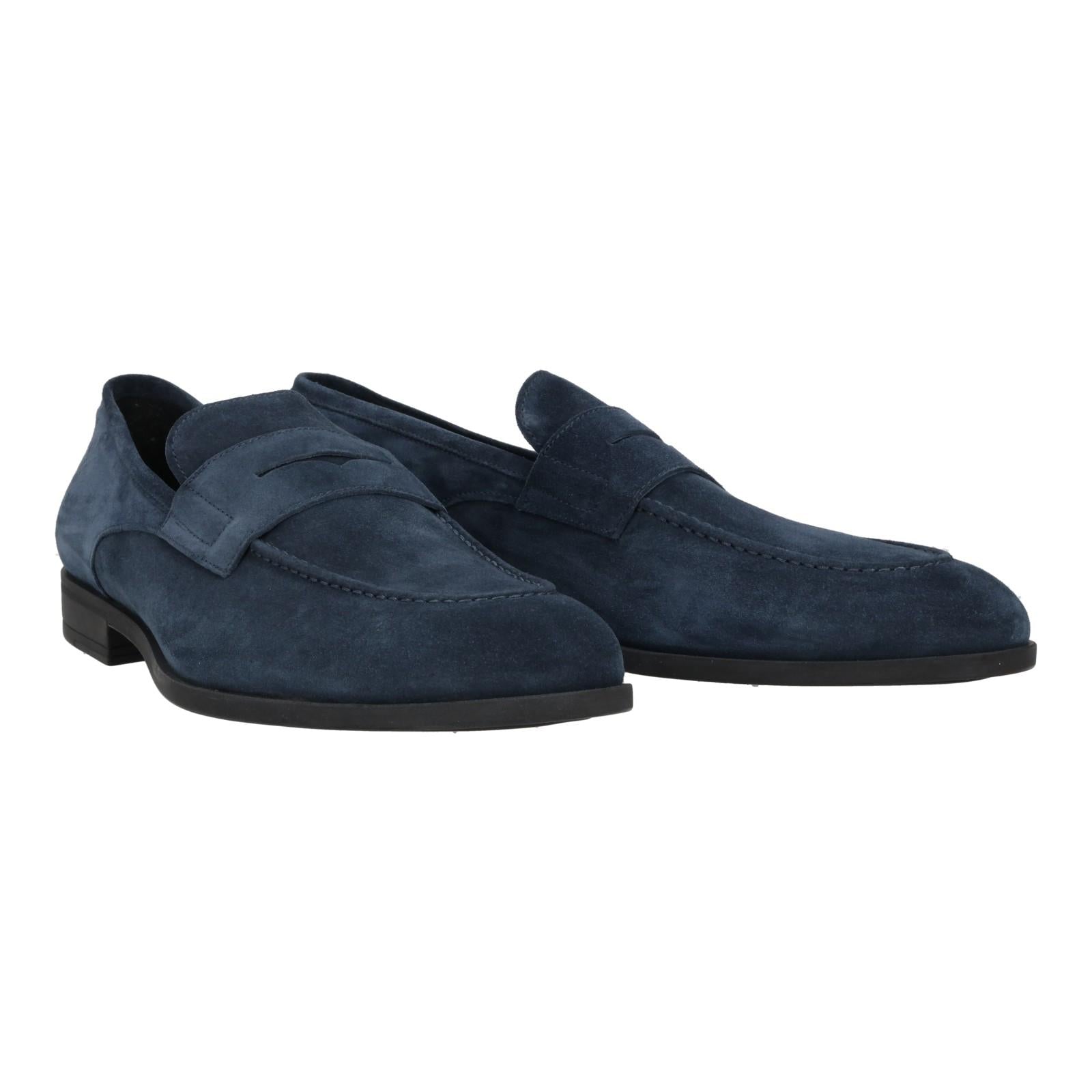 Harrys Of London Clive R Suede Navy Agosto Rubber Sole Black-MALFORD OF LONDON SAVILE ROW MENSWEAR OUTLET