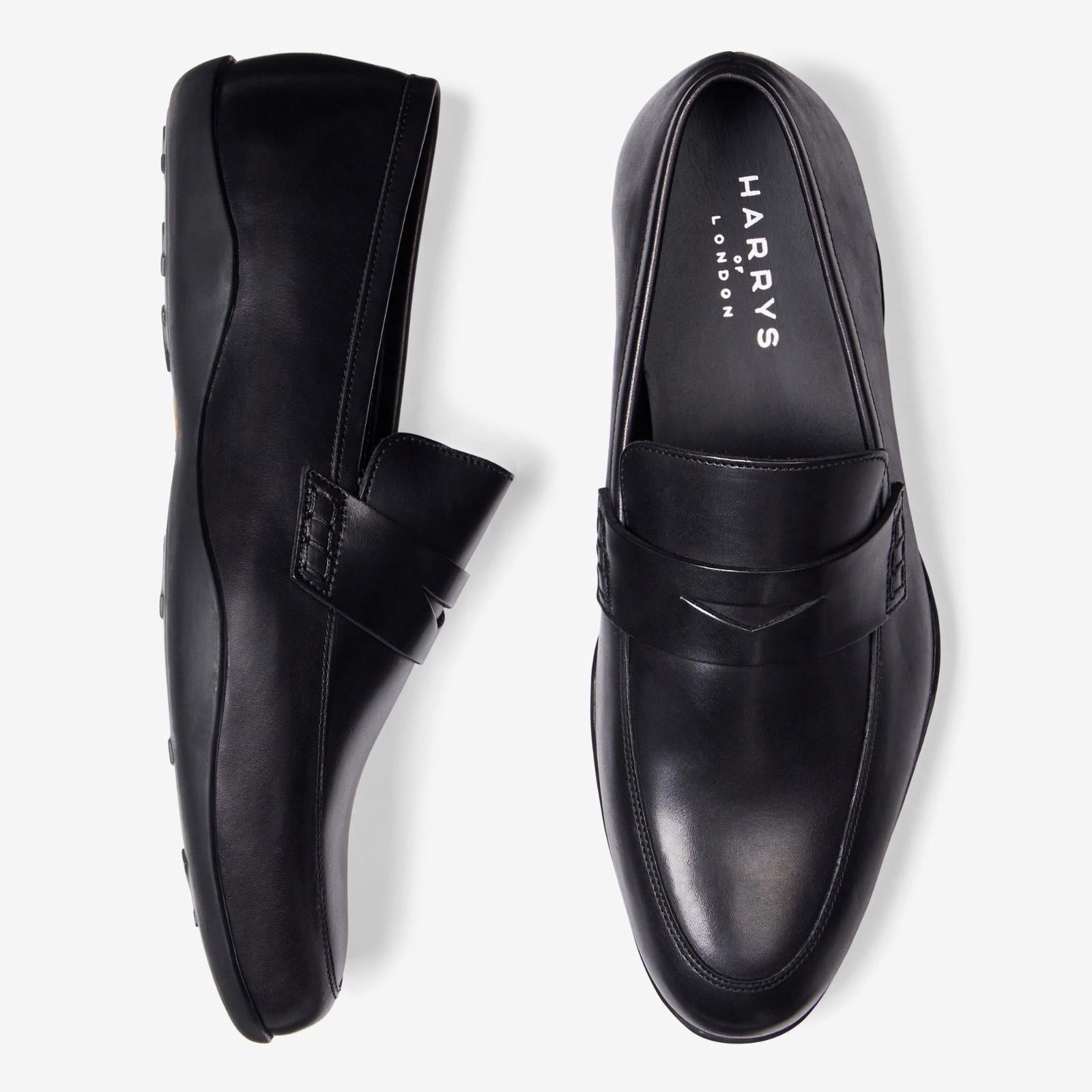 Harrys Of London Downing 2 F Satin Calf Shoe Black-MALFORD OF LONDON SAVILE ROW MENSWEAR OUTLET