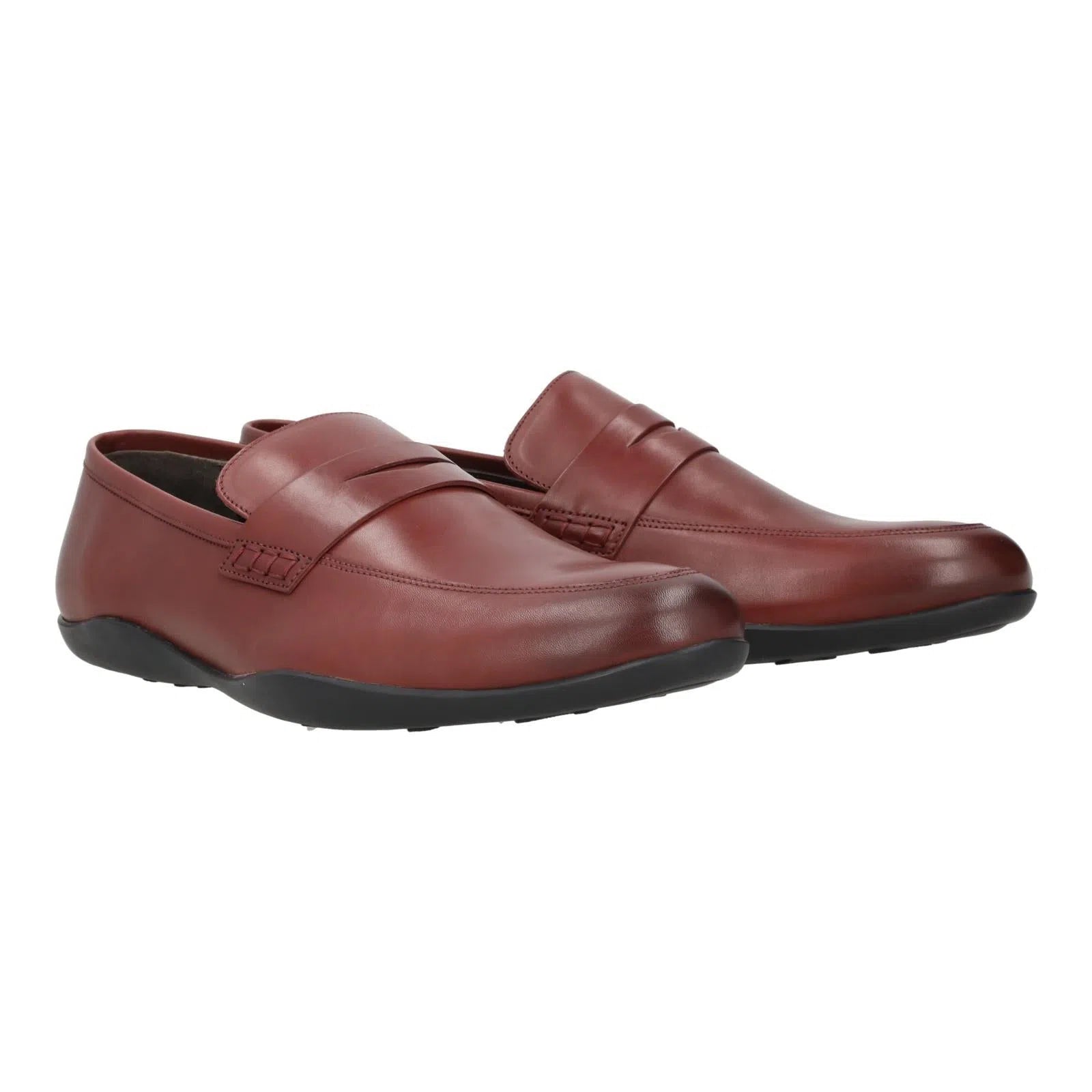 Harrys Of London Downing 3D F Satin Leather Loafer Burgundy-MALFORD OF LONDON SAVILE ROW MENSWEAR OUTLET