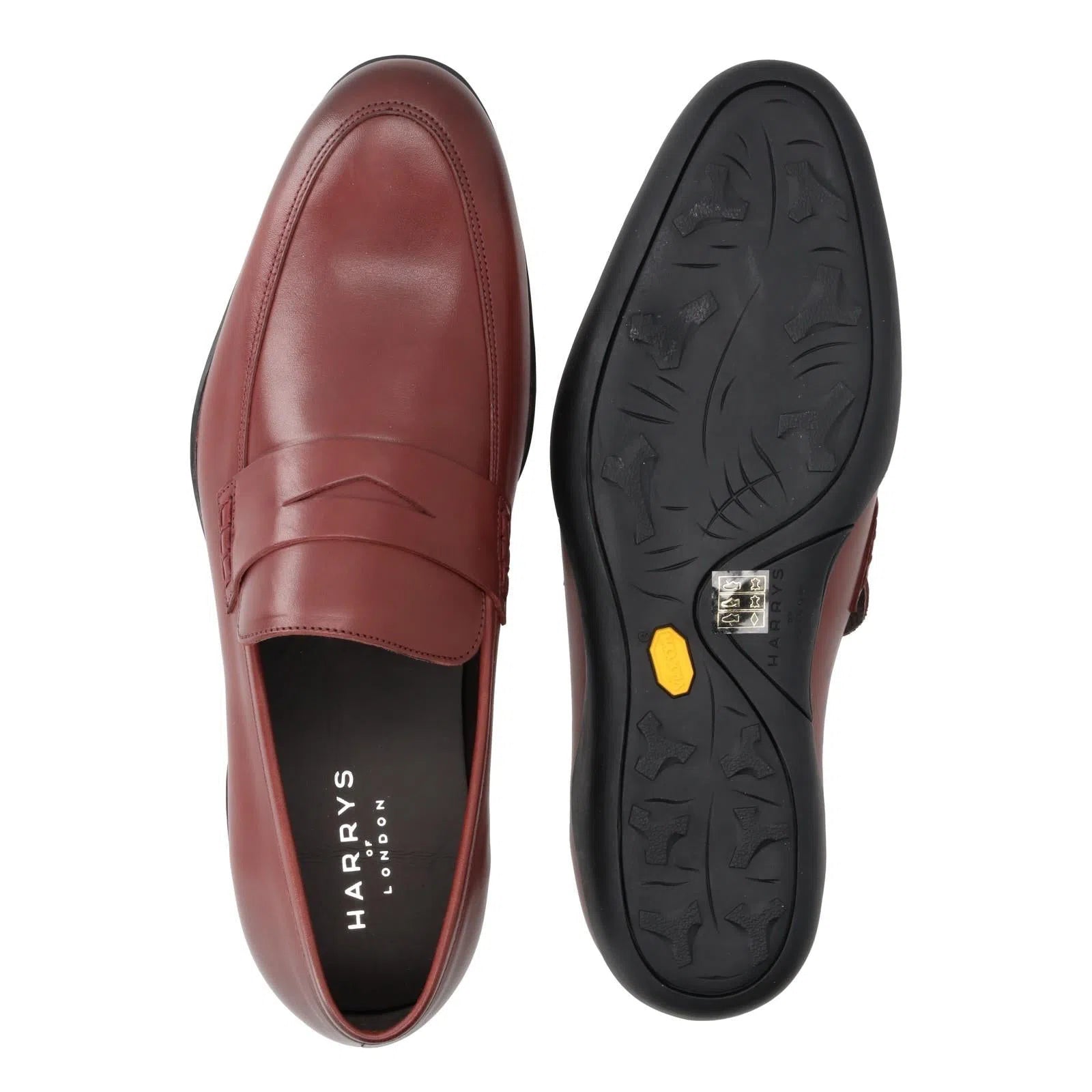 Harrys Of London Downing 3D F Satin Leather Loafer Burgundy-MALFORD OF LONDON SAVILE ROW MENSWEAR OUTLET