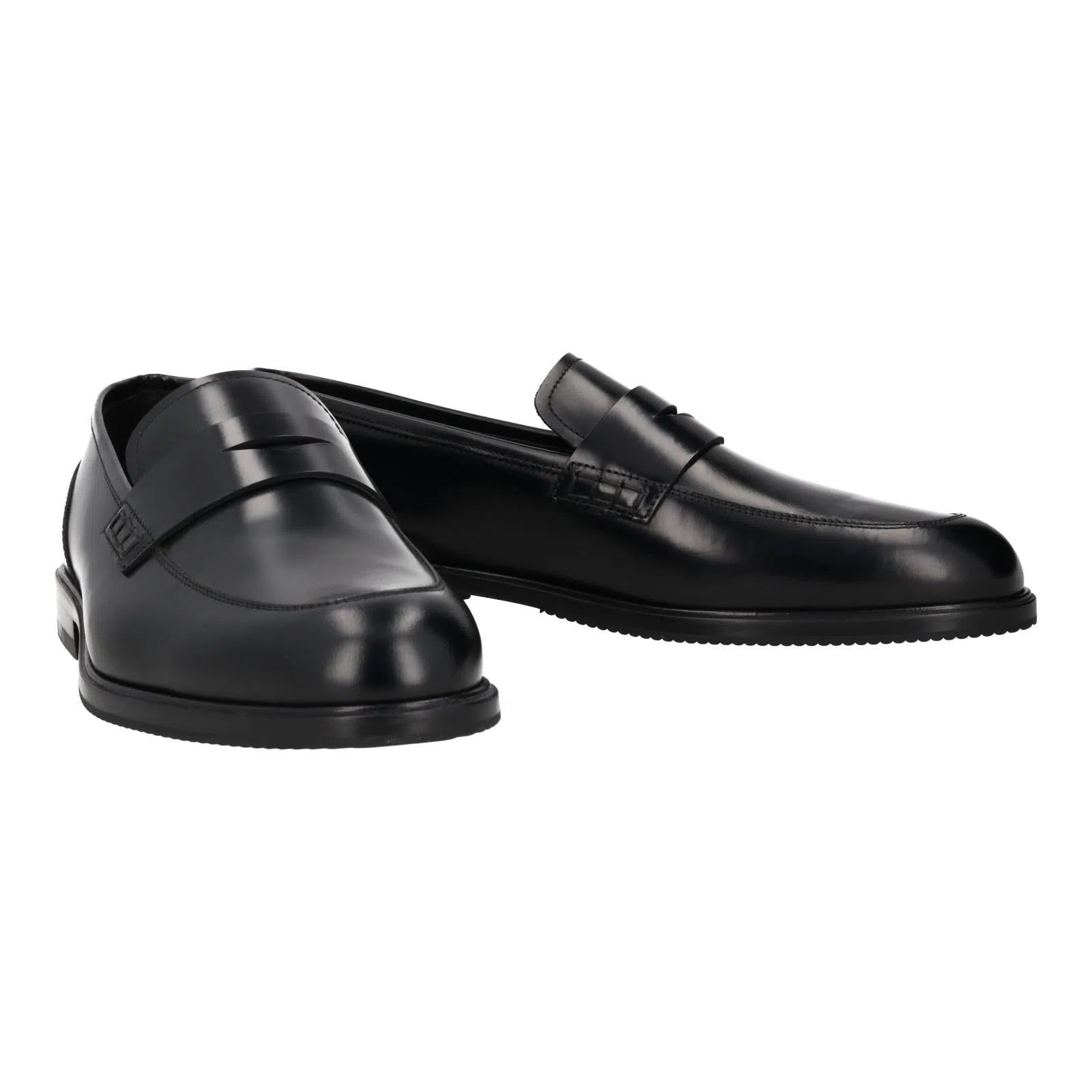 Harrys Of London Eddie G Brush Leather Loafer Black-MALFORD OF LONDON SAVILE ROW MENSWEAR OUTLET