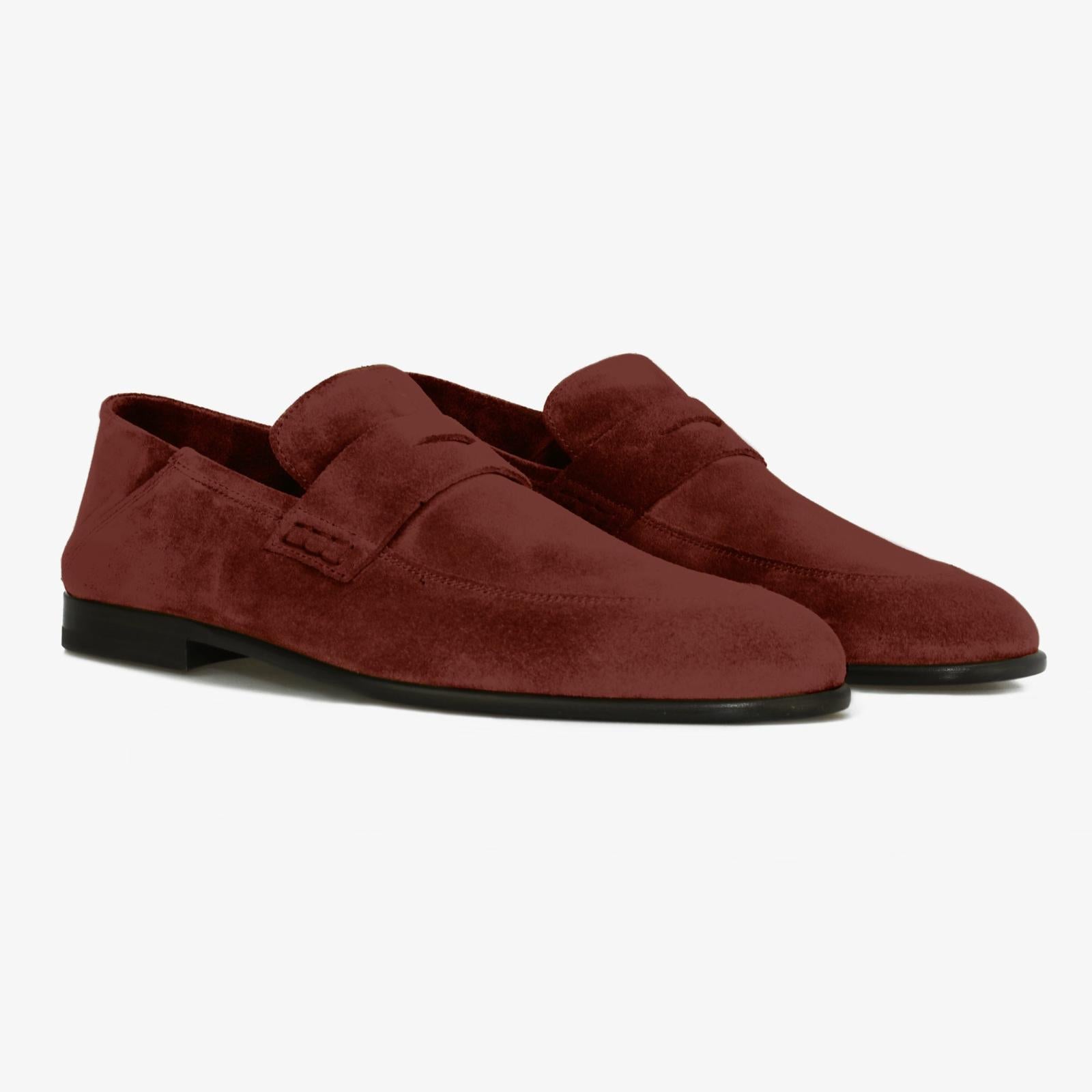 Harrys Of London Edward F Suede Shoe Burgundy-MALFORD OF LONDON SAVILE ROW MENSWEAR OUTLET