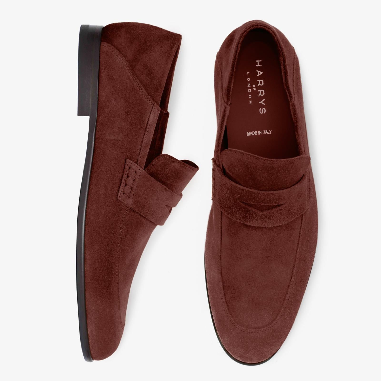 Harrys Of London Edward F Suede Shoe Burgundy-MALFORD OF LONDON SAVILE ROW MENSWEAR OUTLET