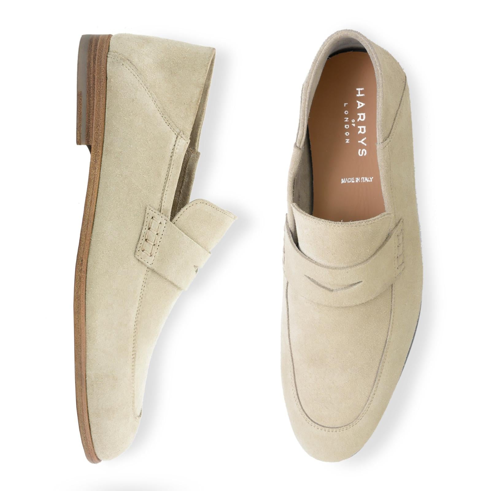 Harrys Of London Edward F Suede Shoe Greige-MALFORD OF LONDON SAVILE ROW MENSWEAR OUTLET