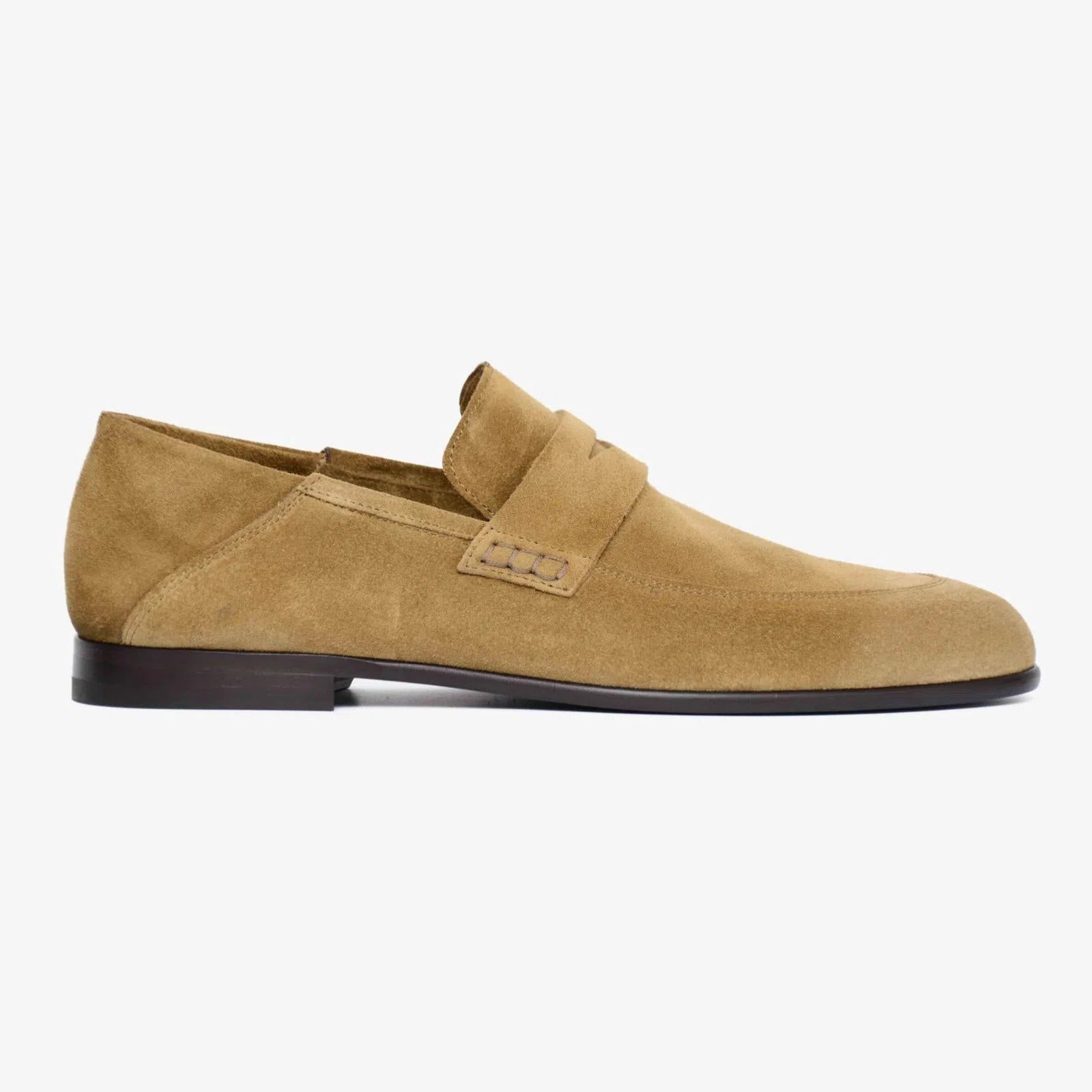 Harrys Of London Edward F Suede Shoe Khaki Brown-MALFORD OF LONDON SAVILE ROW MENSWEAR OUTLET