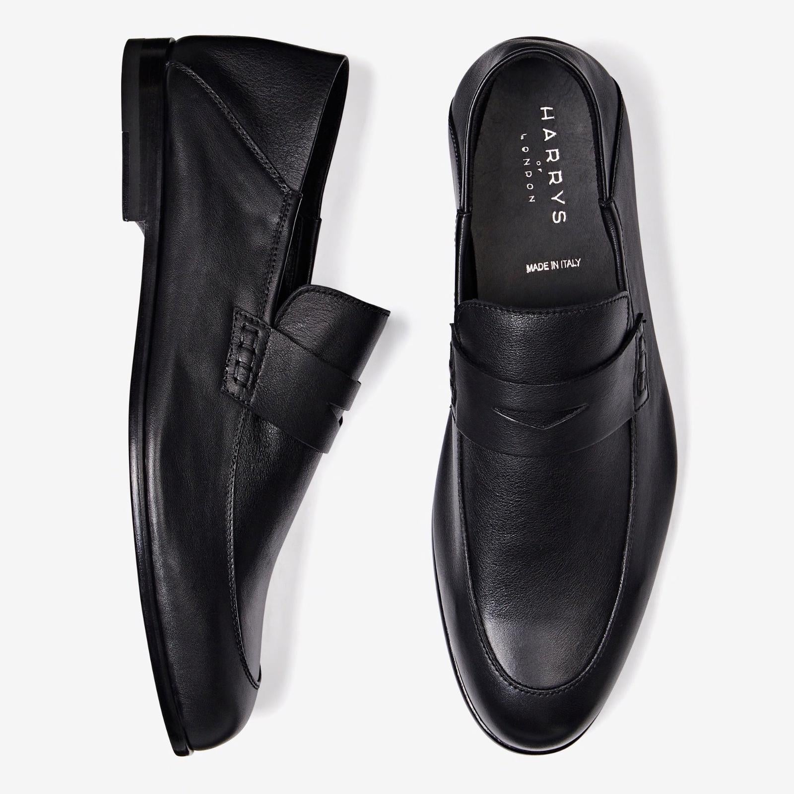 Harrys Of London Edward Soft F Supple Calf Shoe Black-MALFORD OF LONDON SAVILE ROW MENSWEAR OUTLET