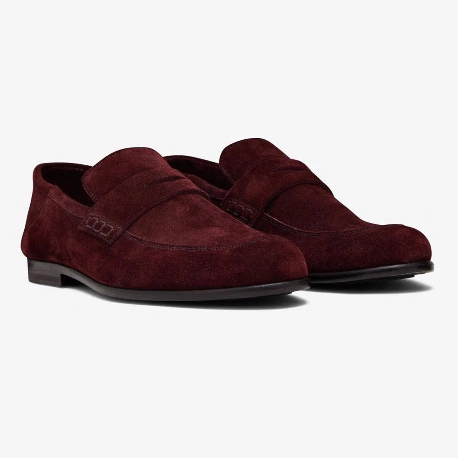 Harrys Of London Edward Soft G Suede Shoe Mahogany-MALFORD OF LONDON SAVILE ROW MENSWEAR OUTLET