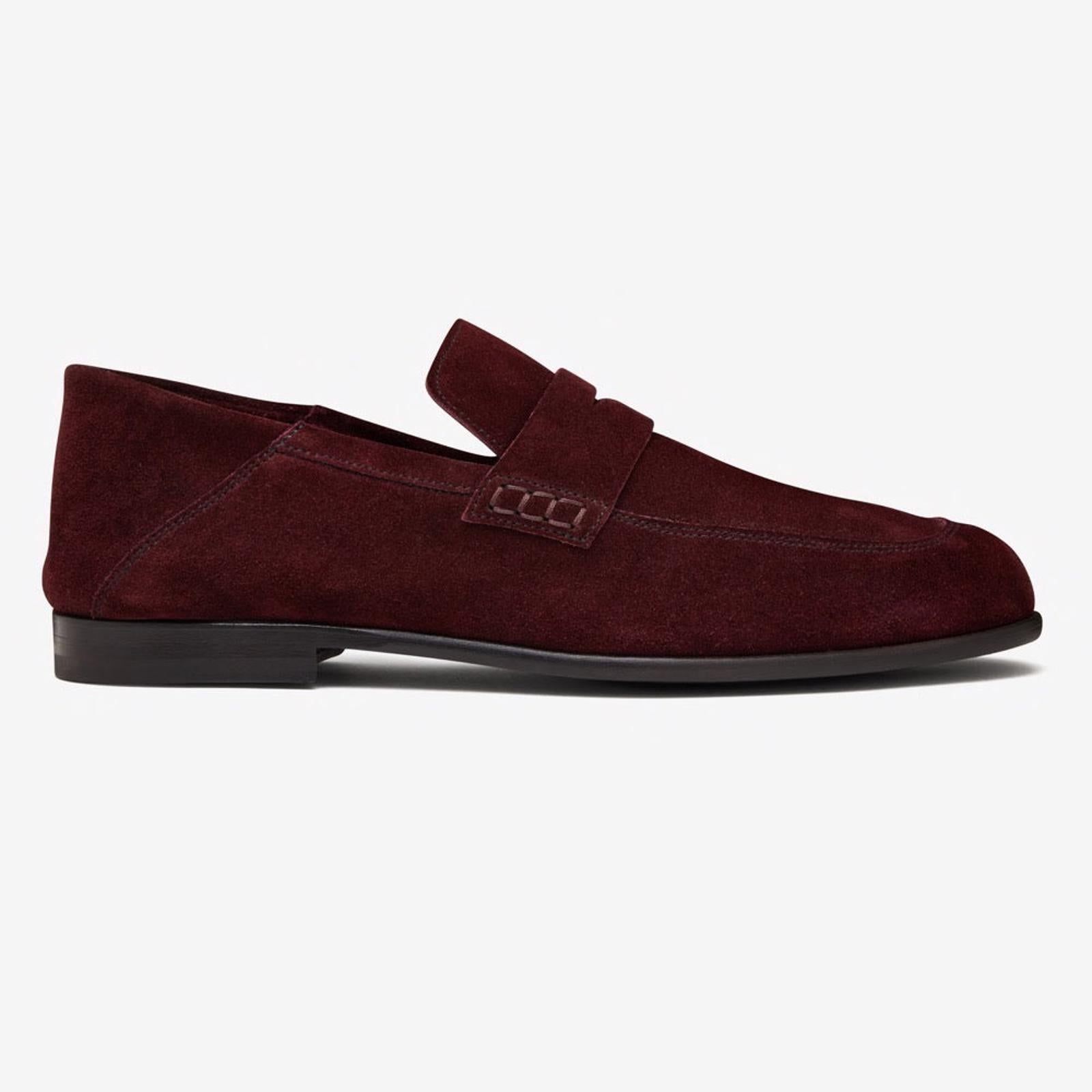 Harrys Of London Edward Soft G Suede Shoe Mahogany-MALFORD OF LONDON SAVILE ROW MENSWEAR OUTLET