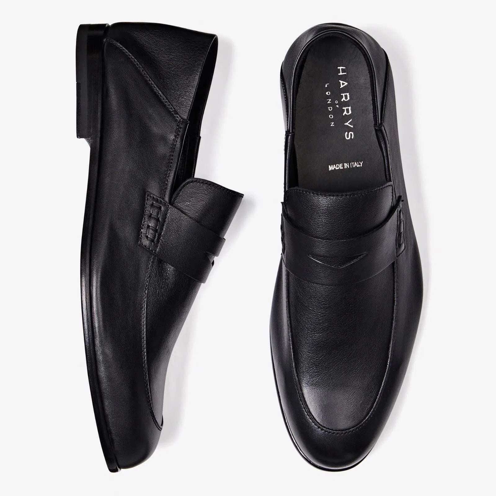 Harrys Of London Edward Soft G Supple Calf Shoe Black-MALFORD OF LONDON SAVILE ROW MENSWEAR OUTLET