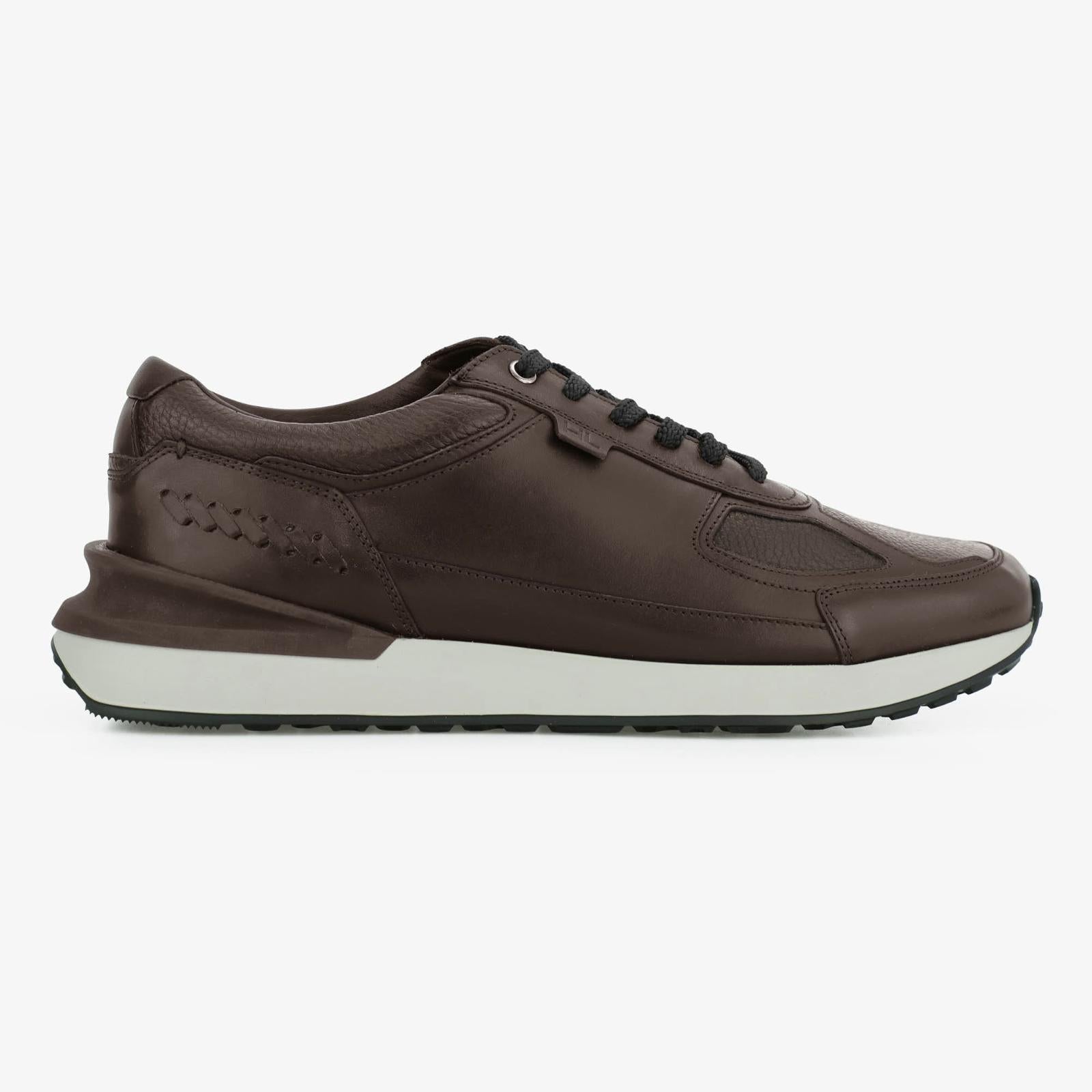 Harrys Of London Ethan Soft Calf/Deerskin Shoe Dark Brown