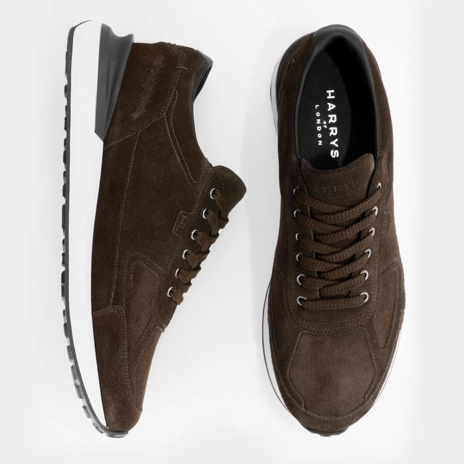 Harrys Of London Ethan Suede Shoe Dark Brown-MALFORD OF LONDON SAVILE ROW MENSWEAR OUTLET