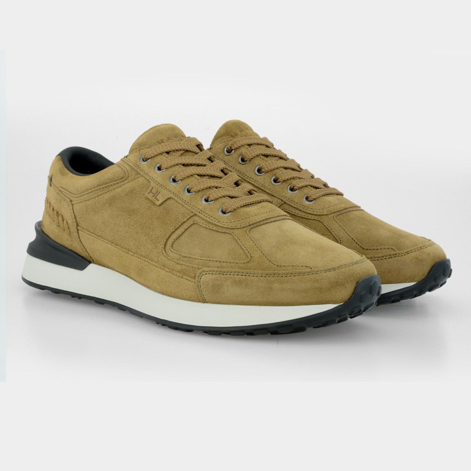 Harrys Of London Ethan Suede Trainer Khaki Brown-MALFORD OF LONDON SAVILE ROW MENSWEAR OUTLET