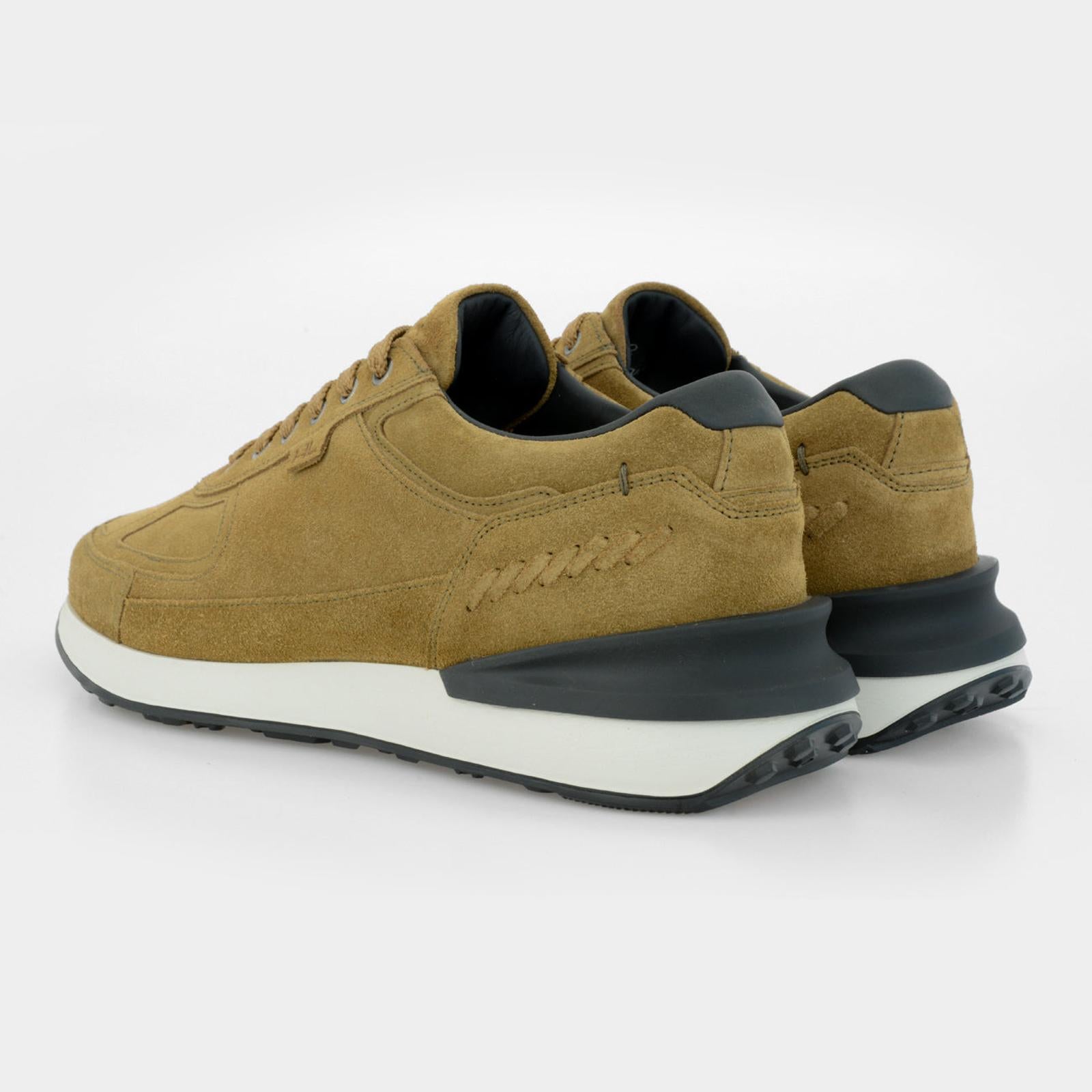 Harrys Of London Ethan Suede Trainer Khaki Brown-MALFORD OF LONDON SAVILE ROW MENSWEAR OUTLET