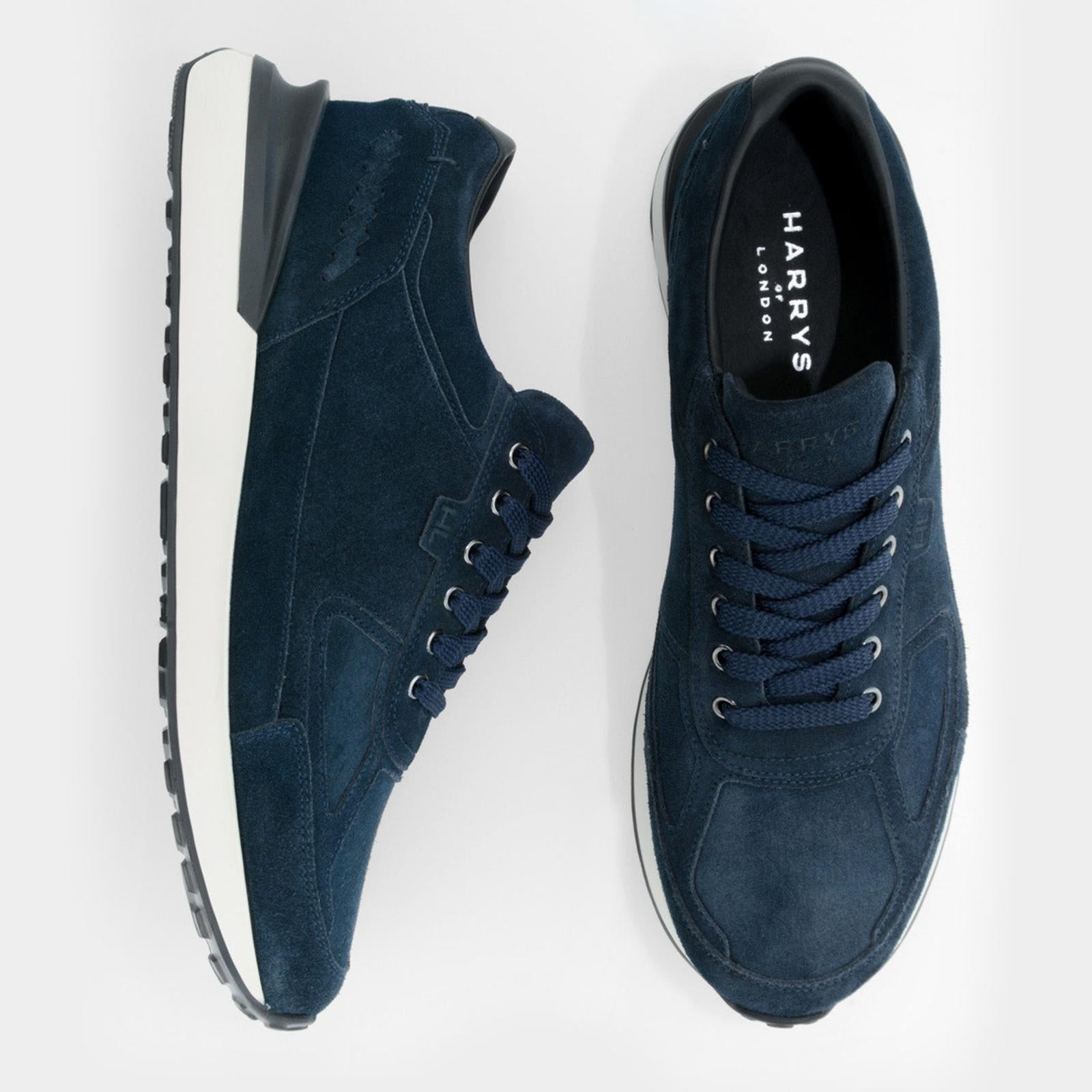 Harrys Of London Ethan Suede Trainer Midnight-MALFORD OF LONDON SAVILE ROW MENSWEAR OUTLET