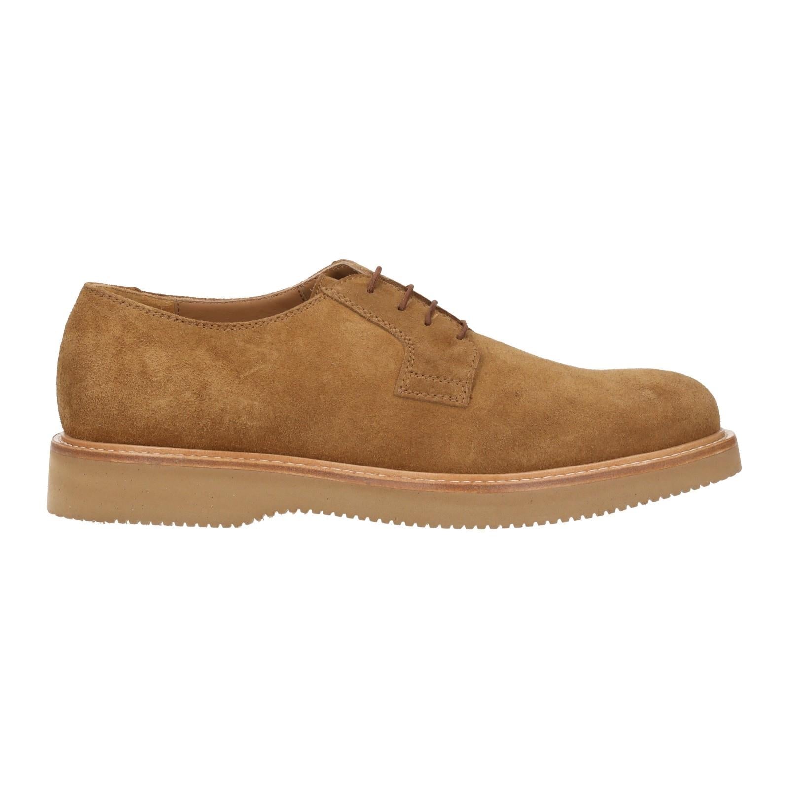 Harrys Of London Evans 2.0 Suede Derby Shoe Light Brown/Caramel-MALFORD OF LONDON SAVILE ROW MENSWEAR OUTLET