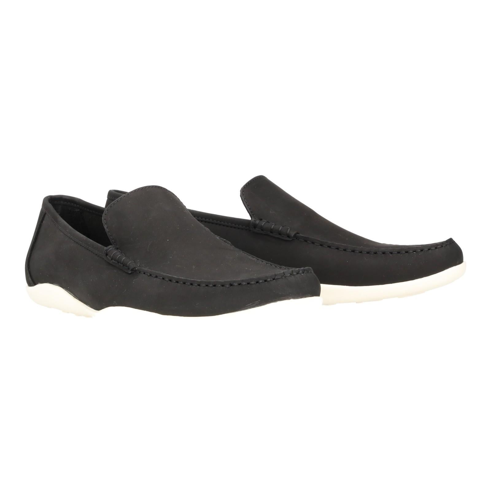 Harrys Of London Glider Nubuk Loafer Shoe Black-MALFORD OF LONDON SAVILE ROW MENSWEAR OUTLET