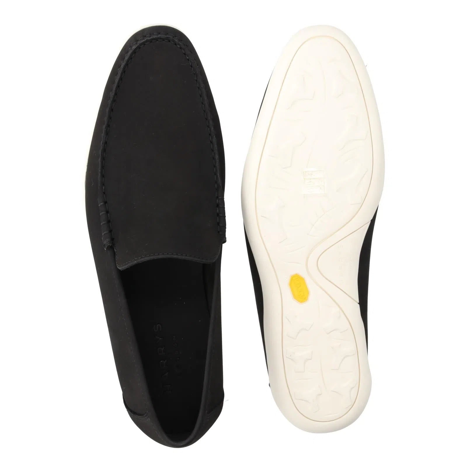 Harrys Of London Glider Nubuk Loafer Shoe Black-MALFORD OF LONDON SAVILE ROW MENSWEAR OUTLET