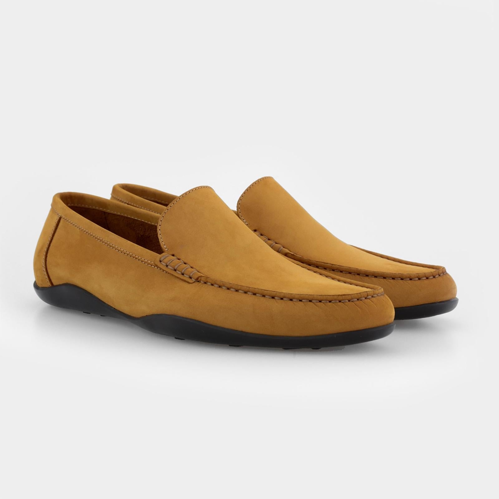 Harrys Of London Glider Nubuk Shoe Golden Yellow-MALFORD OF LONDON SAVILE ROW MENSWEAR OUTLET