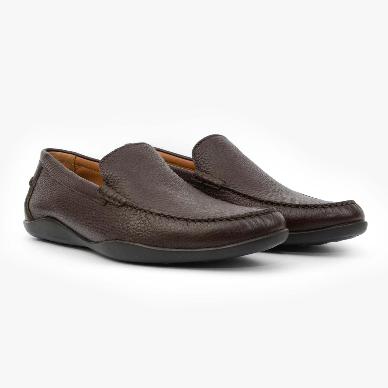 Harrys Of London Greenwich F Brushed Deerskin Loafer Walnut-MALFORD OF LONDON SAVILE ROW MENSWEAR OUTLET