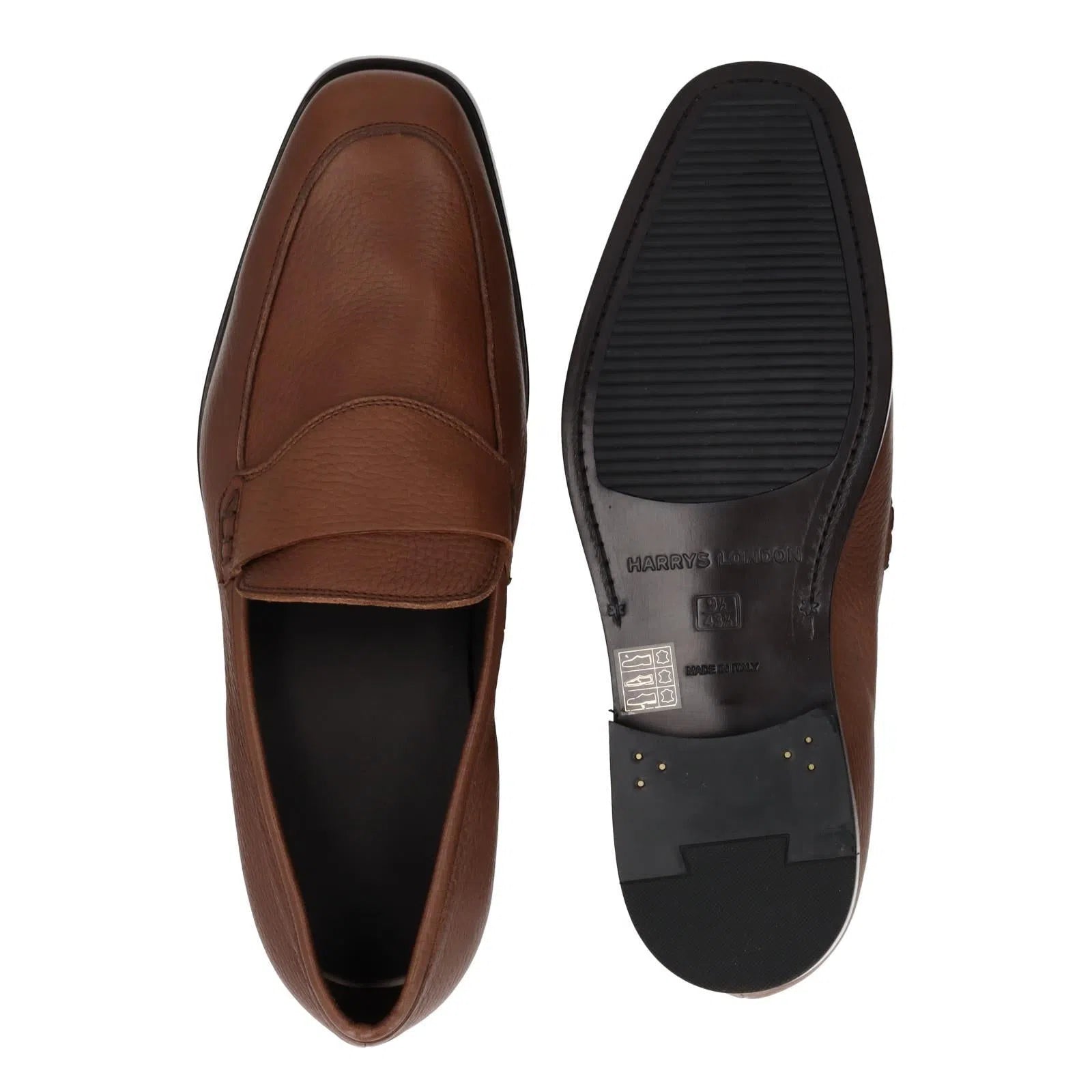 Harrys Of London Leon G Brushed Deerskin Loafer Walnut-MALFORD OF LONDON SAVILE ROW MENSWEAR OUTLET