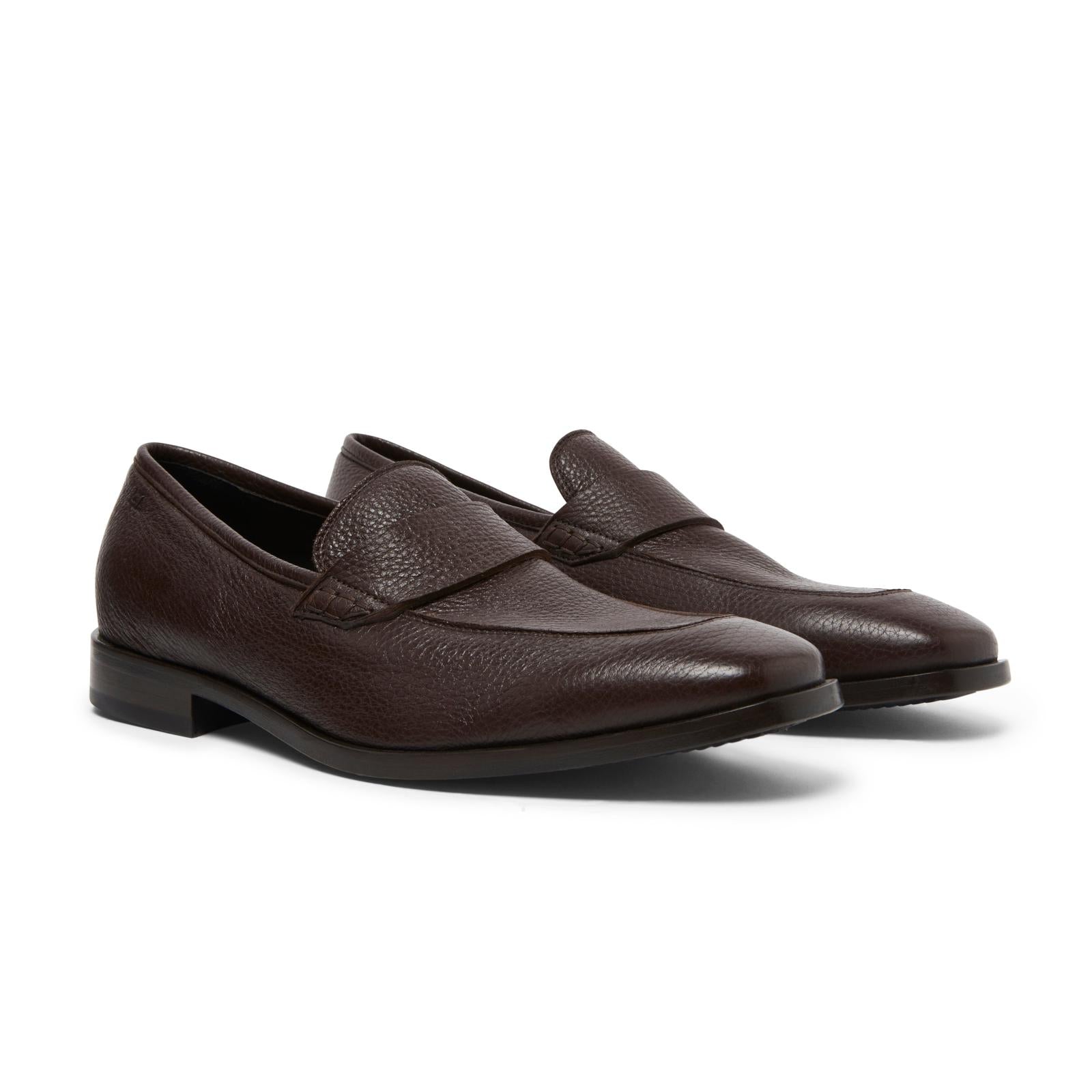 Harrys Of London Leon G Deerskin Loafer Dark Brown-MALFORD OF LONDON SAVILE ROW MENSWEAR OUTLET