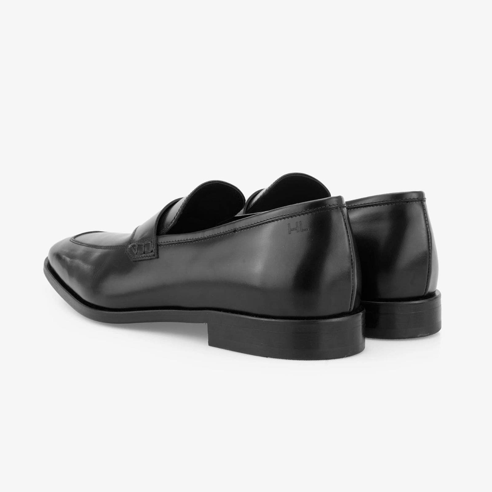 Harrys Of London Leon G Satin Calf Loafer Black-MALFORD OF LONDON SAVILE ROW MENSWEAR OUTLET