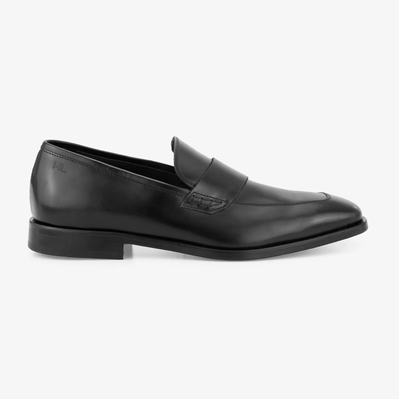 Harrys Of London Leon G Satin Calf Loafer Black-MALFORD OF LONDON SAVILE ROW MENSWEAR OUTLET