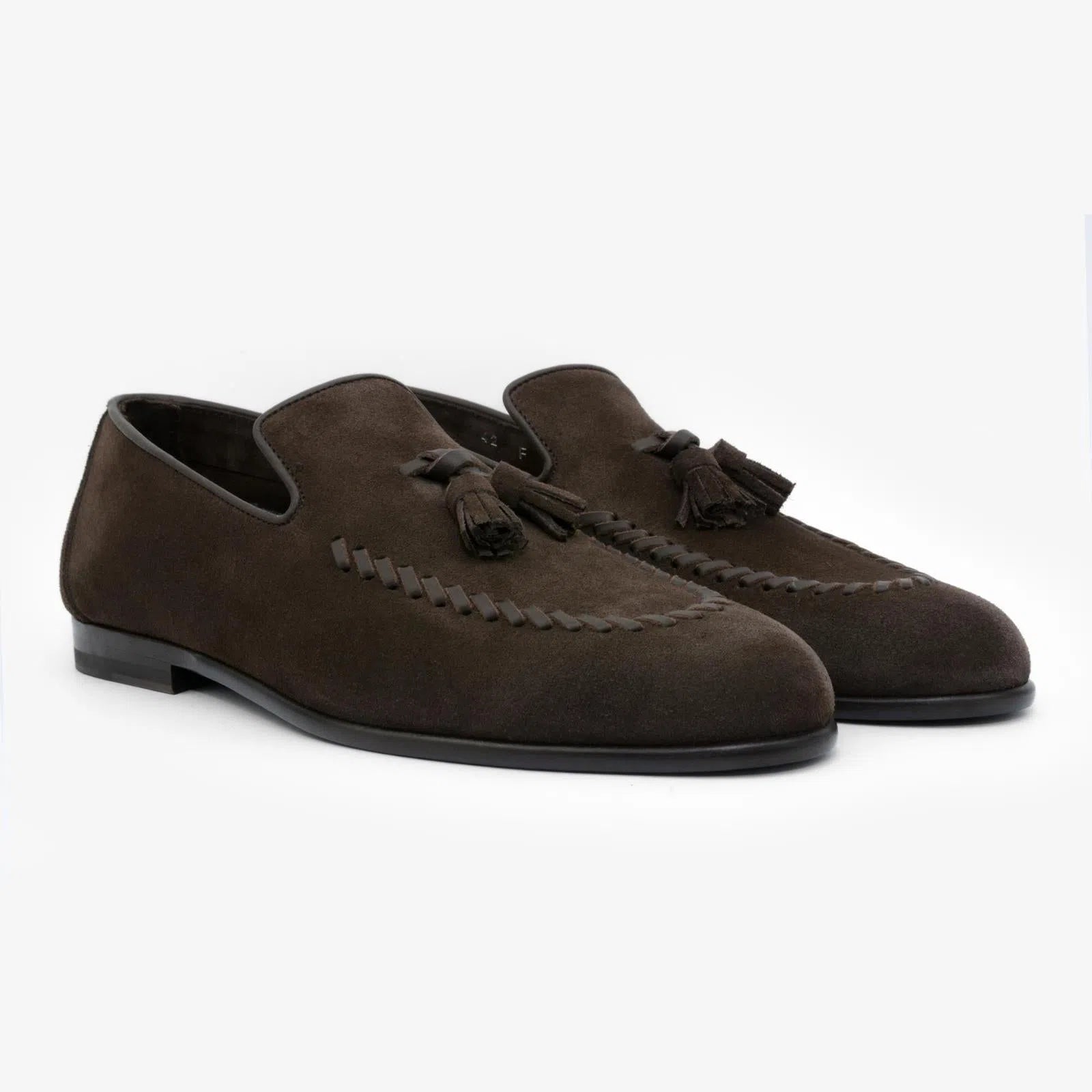 Harrys Of London Louis G Suede Shoe Dark Brown-MALFORD OF LONDON SAVILE ROW MENSWEAR OUTLET