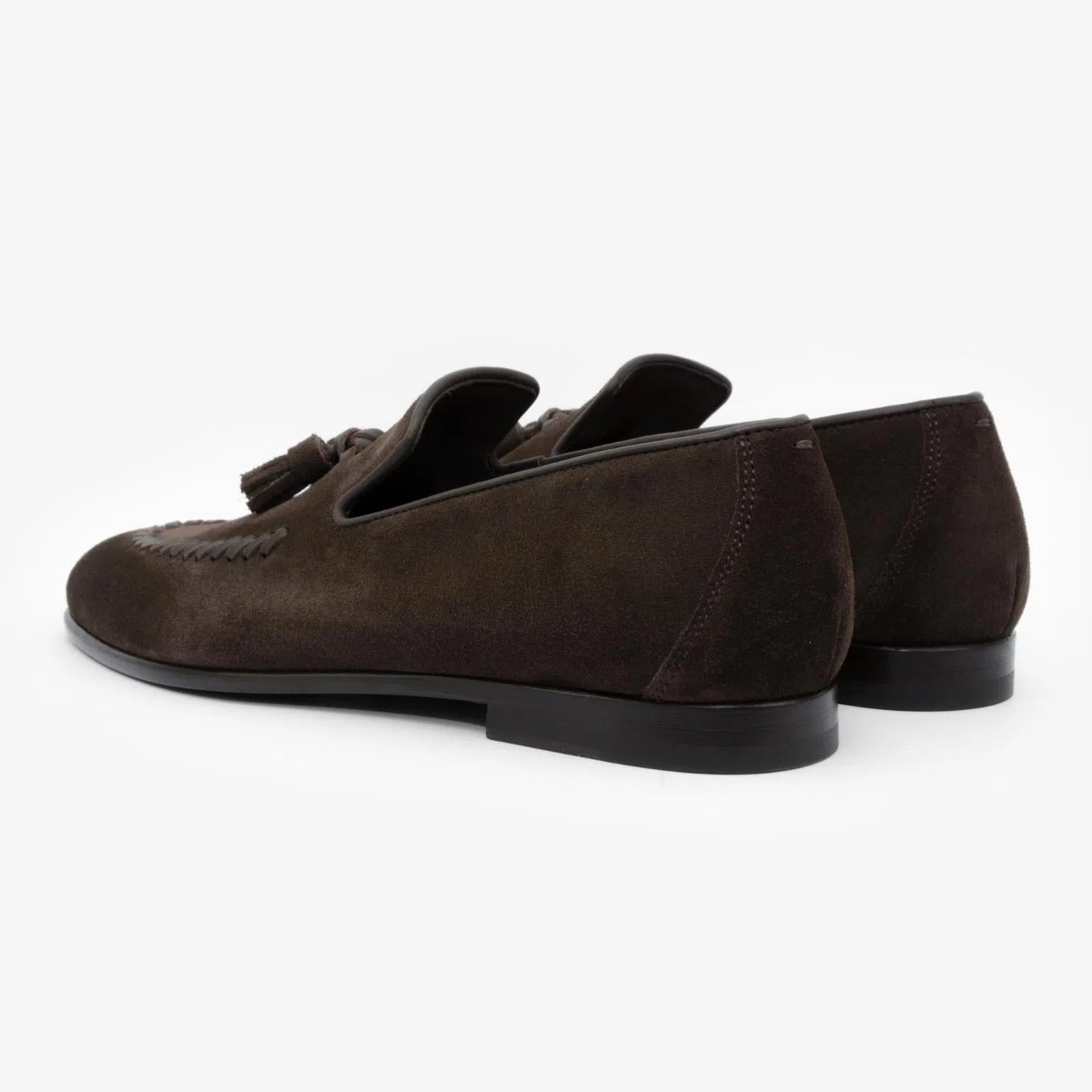 Harrys Of London Louis G Suede Shoe Dark Brown-MALFORD OF LONDON SAVILE ROW MENSWEAR OUTLET