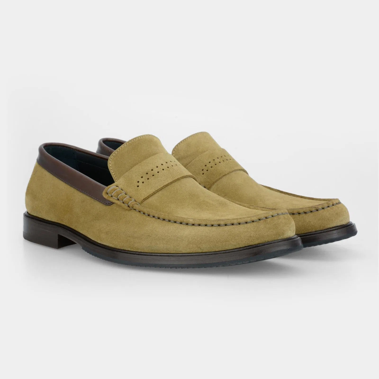 Harrys Of London Matt G Suede Shoe Khaki Brown-MALFORD OF LONDON SAVILE ROW MENSWEAR OUTLET