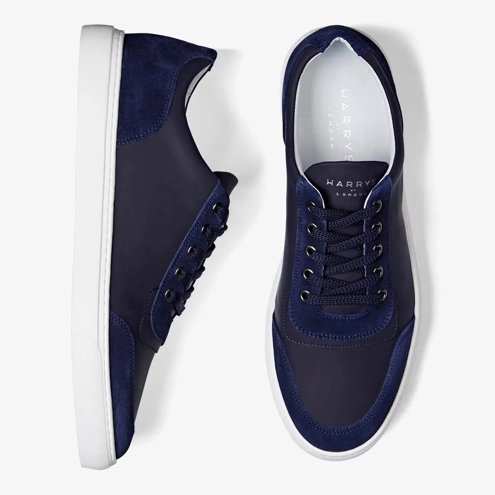 Harrys Of London Nimble Pro Tech/Suede Trainer Midnight-MALFORD OF LONDON SAVILE ROW MENSWEAR OUTLET