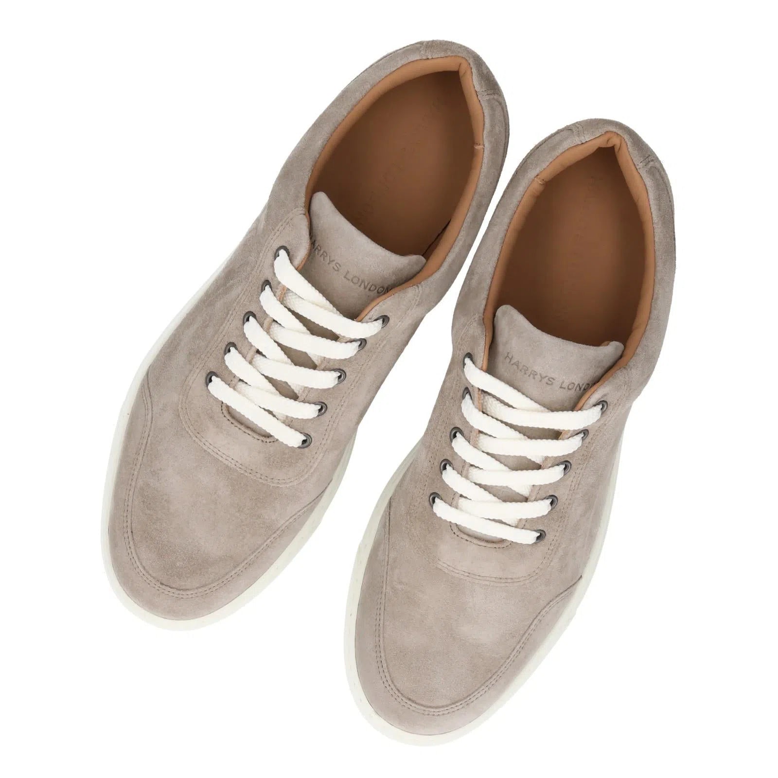 Harrys Of London Nimble Suede Trainer Biscuit Brown-MALFORD OF LONDON SAVILE ROW MENSWEAR OUTLET