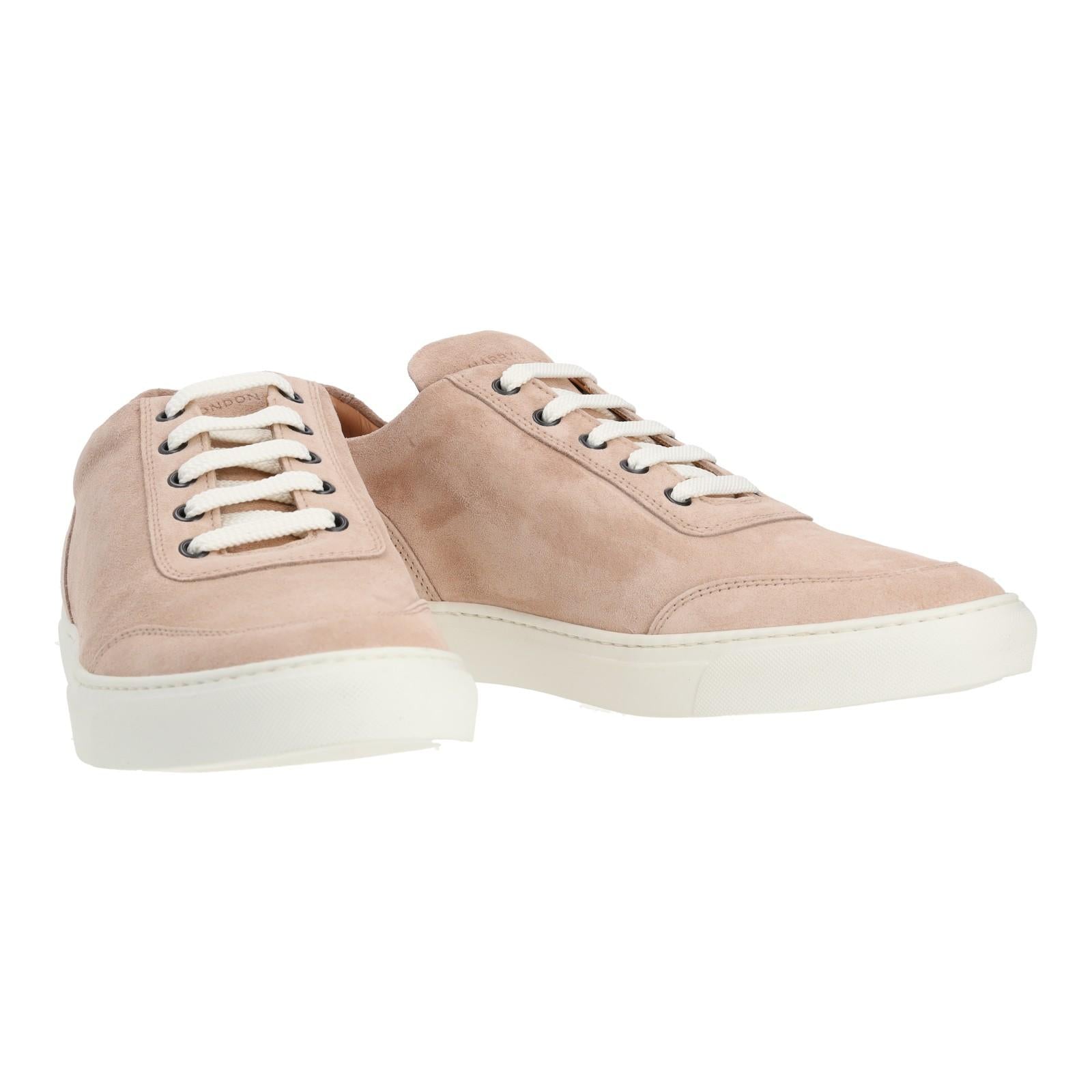 Harrys Of London Nimble Suede Trainer Blush-MALFORD OF LONDON SAVILE ROW MENSWEAR OUTLET