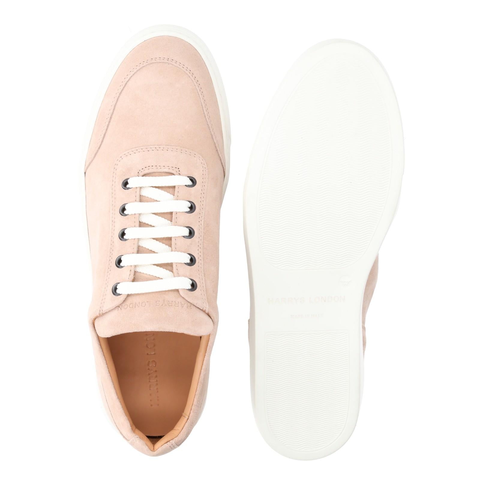 Harrys Of London Nimble Suede Trainer Blush-MALFORD OF LONDON SAVILE ROW MENSWEAR OUTLET