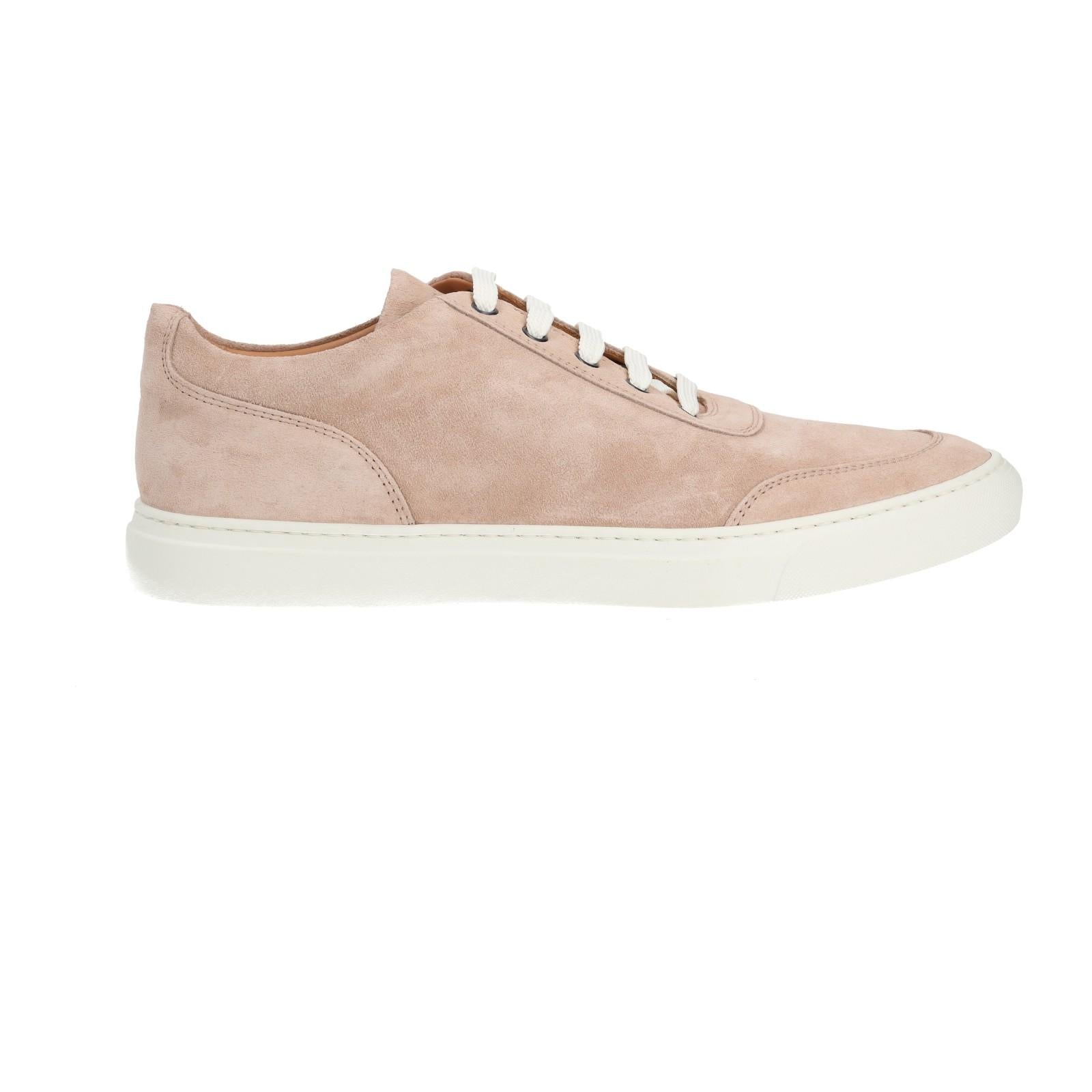 Harrys Of London Nimble Suede Trainer Blush-MALFORD OF LONDON SAVILE ROW MENSWEAR OUTLET