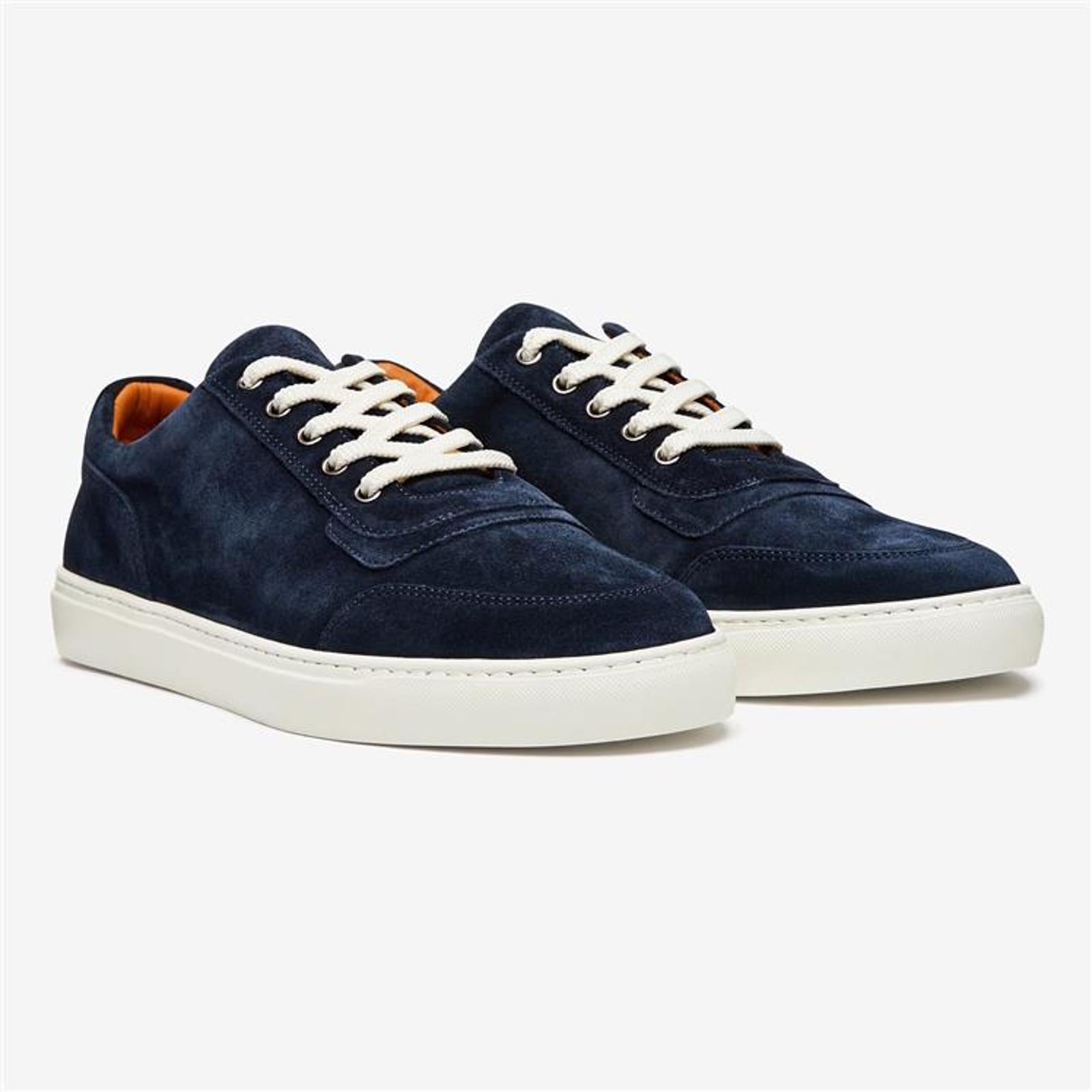 Harrys Of London Nimble Suede Trainer Dark Navy/Charcoal-MALFORD OF LONDON SAVILE ROW MENSWEAR OUTLET