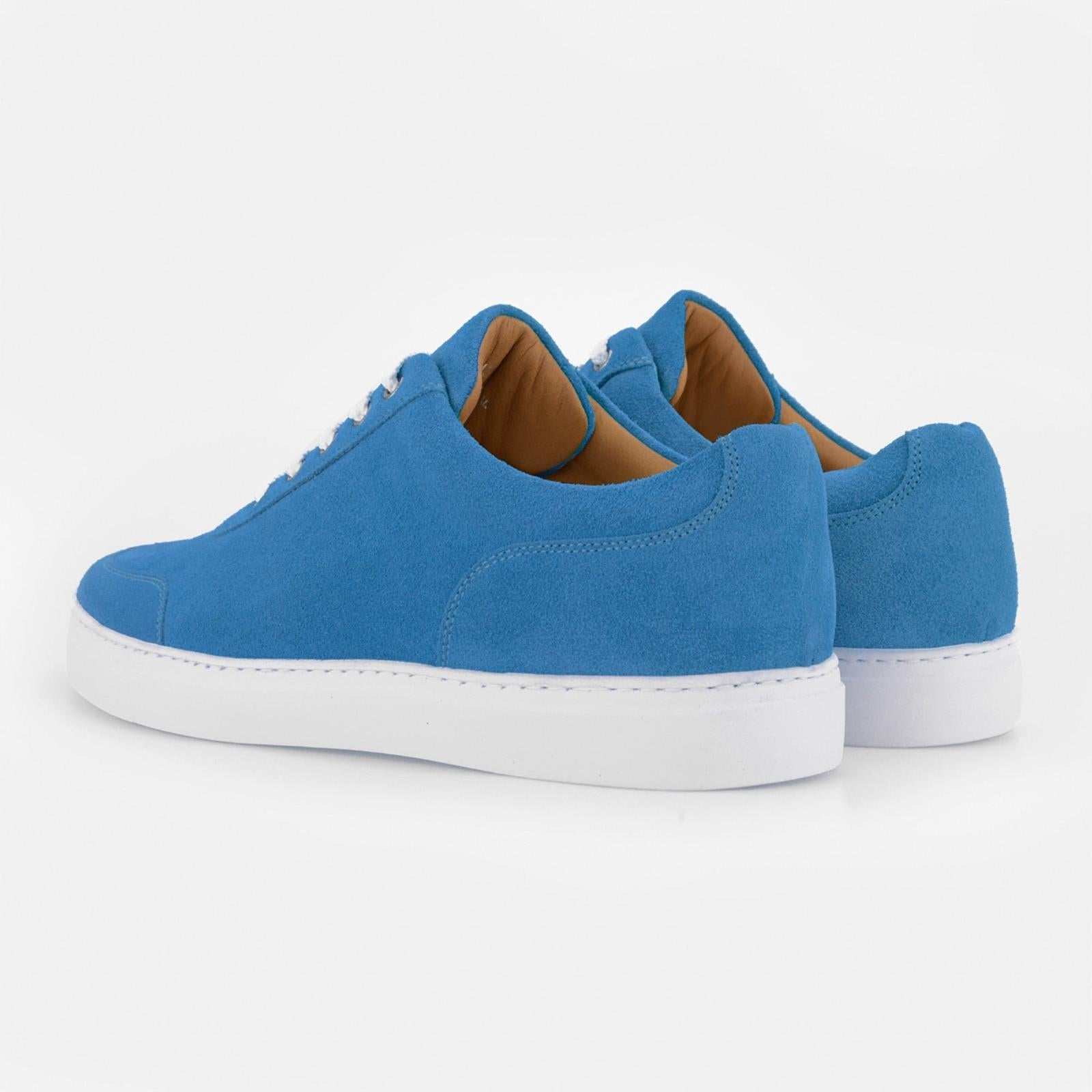 Harrys Of London Nimble Suede Trainer Sky Blue-MALFORD OF LONDON SAVILE ROW MENSWEAR OUTLET