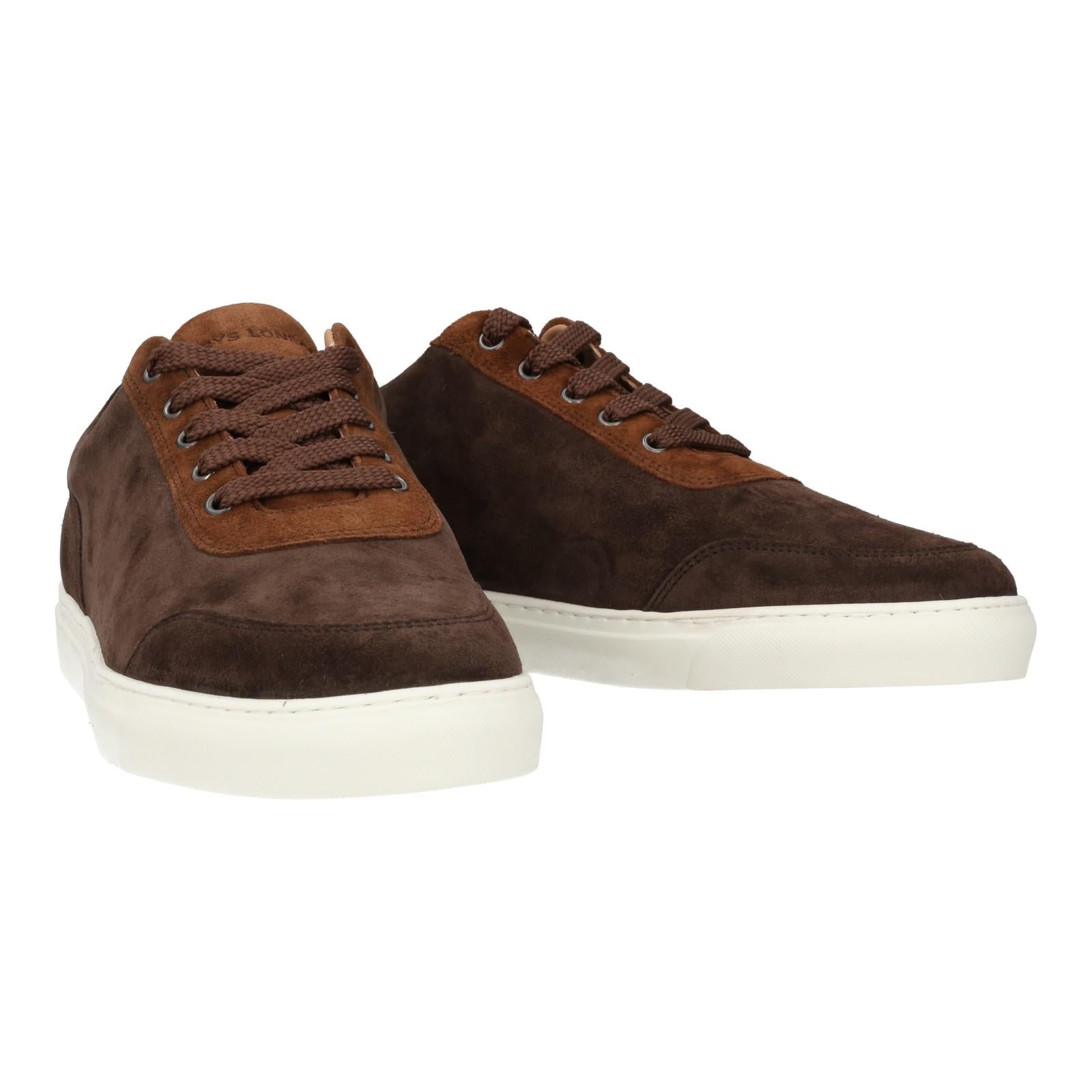 Harrys Of London Nimble Suede Trainer Snuff/Ebony-MALFORD OF LONDON SAVILE ROW MENSWEAR OUTLET