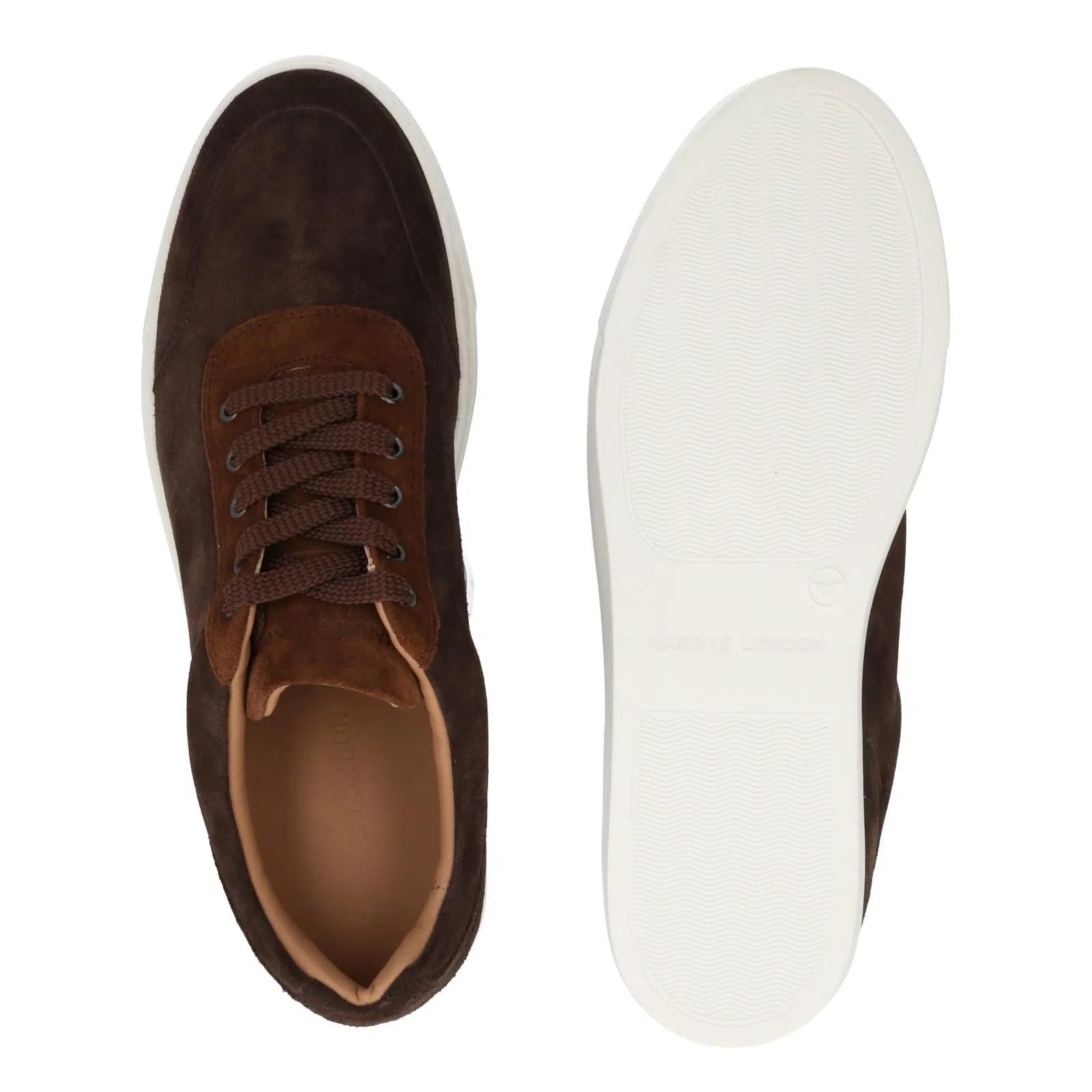 Harrys Of London Nimble Suede Trainer Snuff/Ebony-MALFORD OF LONDON SAVILE ROW MENSWEAR OUTLET