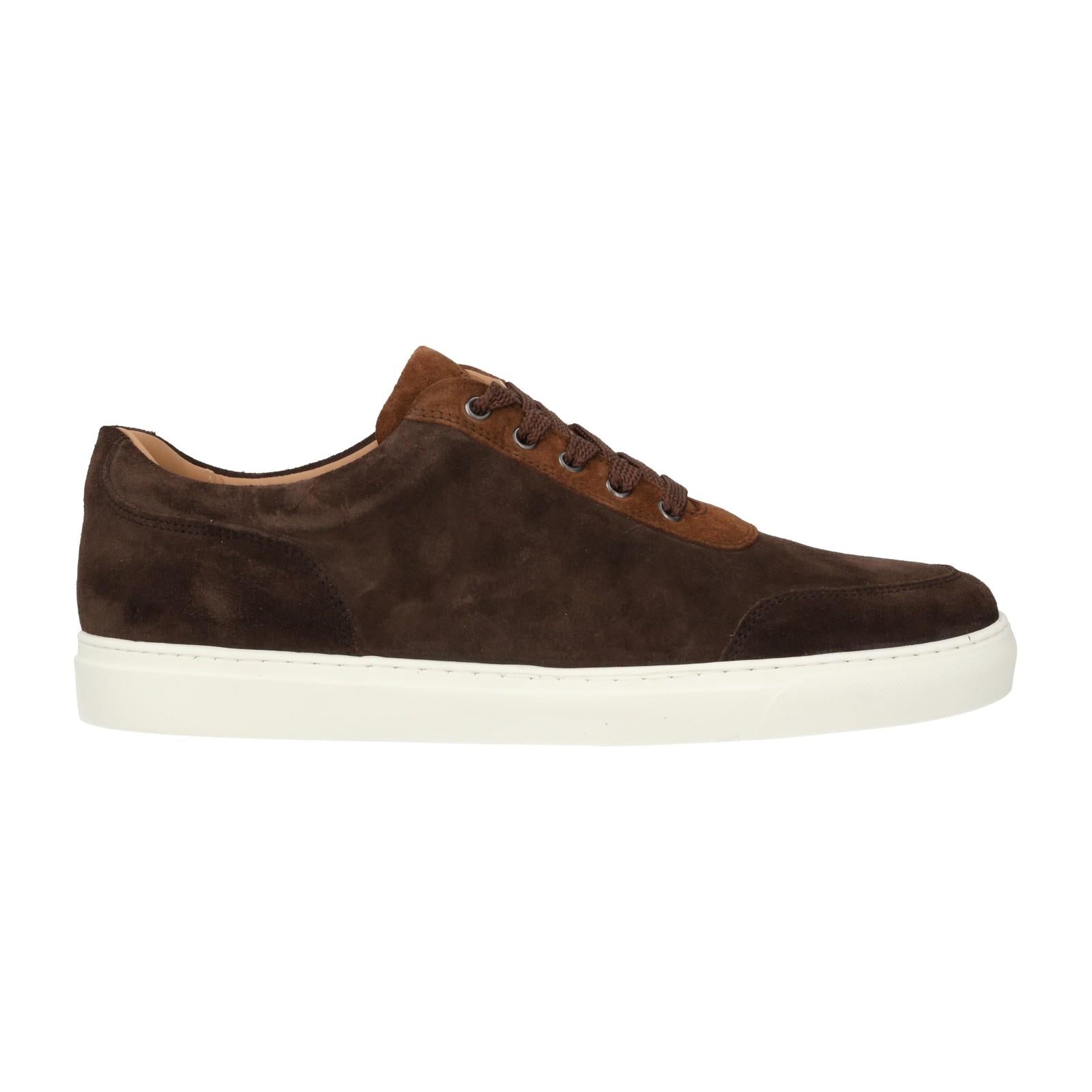 Harrys Of London Nimble Suede Trainer Snuff/Ebony-MALFORD OF LONDON SAVILE ROW MENSWEAR OUTLET