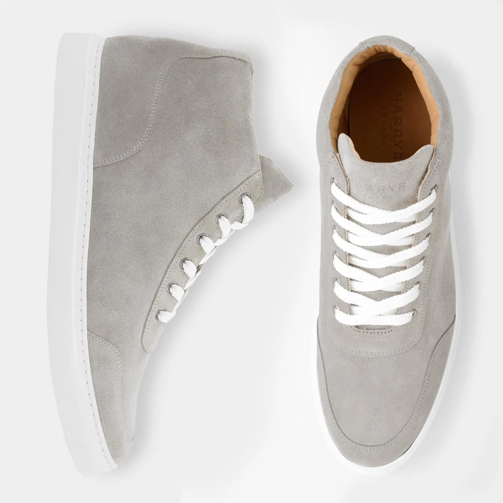 Harrys Of London Nimble high Suede Trainer Perla-MALFORD OF LONDON SAVILE ROW MENSWEAR OUTLET