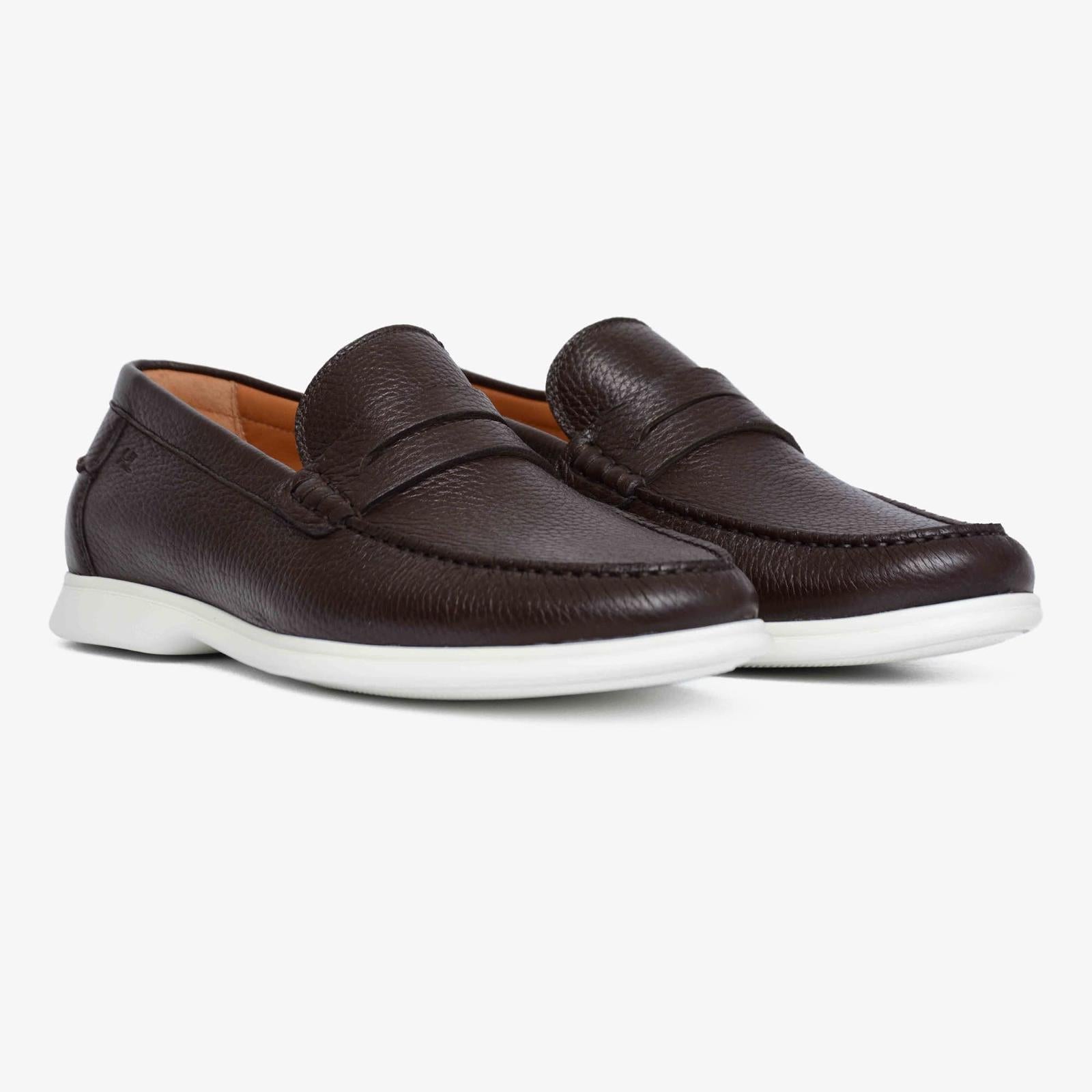 Harrys Of London Port Deerskin Shoe Dark Brown-MALFORD OF LONDON SAVILE ROW MENSWEAR OUTLET