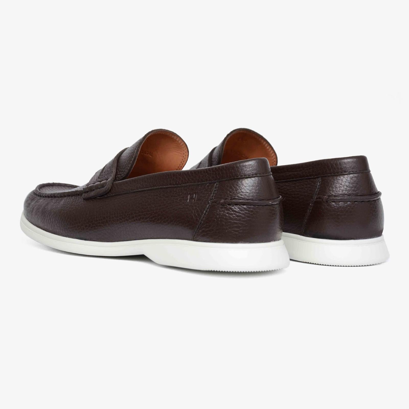 Harrys Of London Port Deerskin Shoe Dark Brown-MALFORD OF LONDON SAVILE ROW MENSWEAR OUTLET