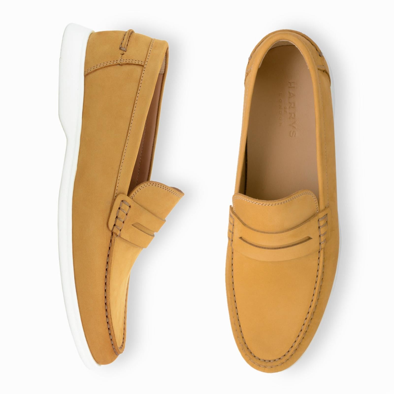 Harrys Of London Port Nubuk Shoe Golden Yellow-MALFORD OF LONDON SAVILE ROW MENSWEAR OUTLET