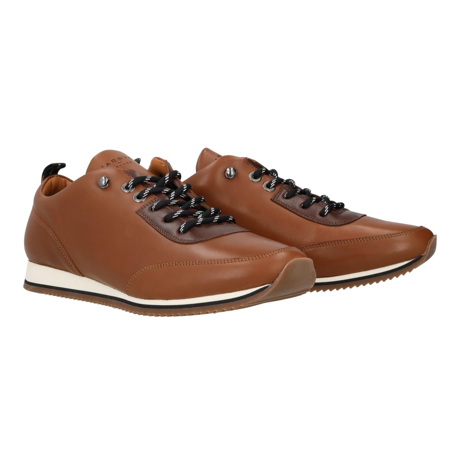 Harrys Of London Speedplay Artisan Calf Cigar-Dark Brown Hiker Sole Nat/Blk/Wht-MALFORD OF LONDON SAVILE ROW MENSWEAR OUTLET