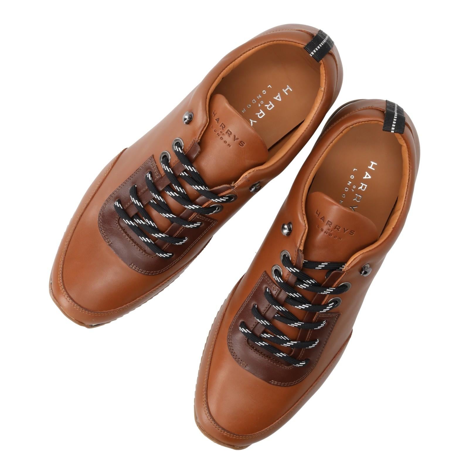 Harrys Of London Speedplay Artisan Calf Cigar-Dark Brown Hiker Sole Nat/Blk/Wht-MALFORD OF LONDON SAVILE ROW MENSWEAR OUTLET