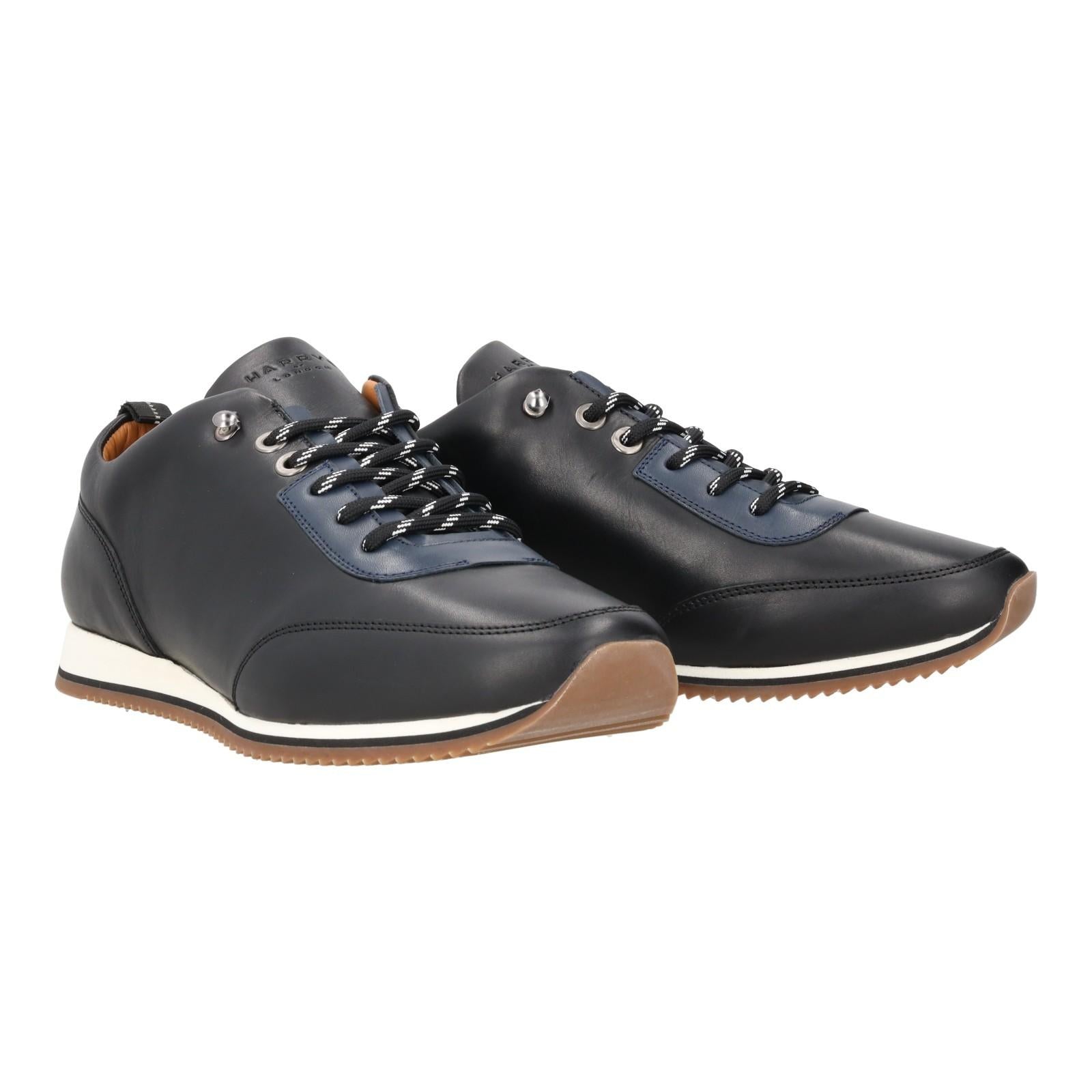 Harrys Of London Speedplay Artisan Calf Shoe Black-Navy-MALFORD OF LONDON SAVILE ROW MENSWEAR OUTLET